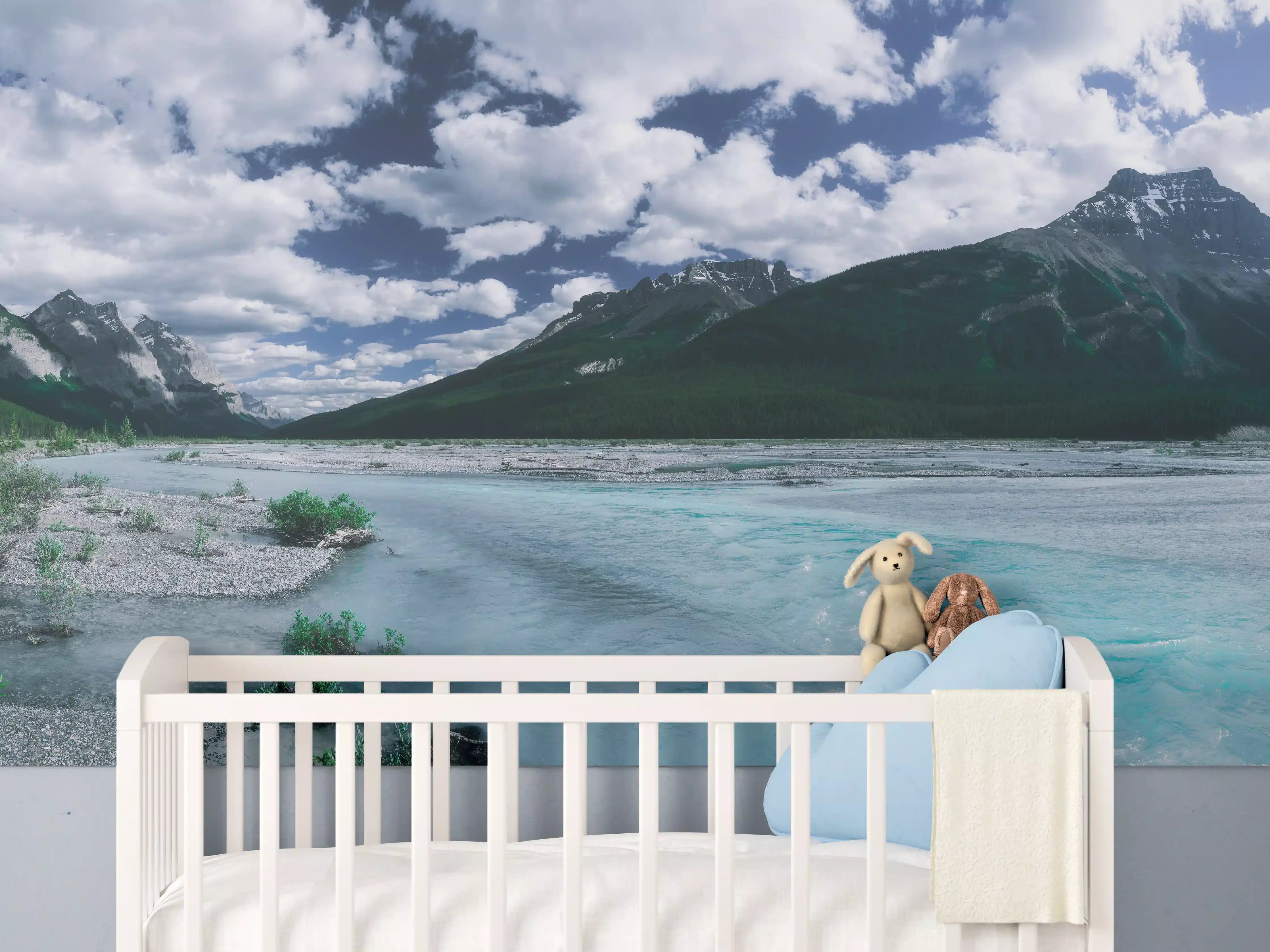 Babyzimmer Wandgestaltung - Dramatische Landschaft entlang des Icefields Parkway