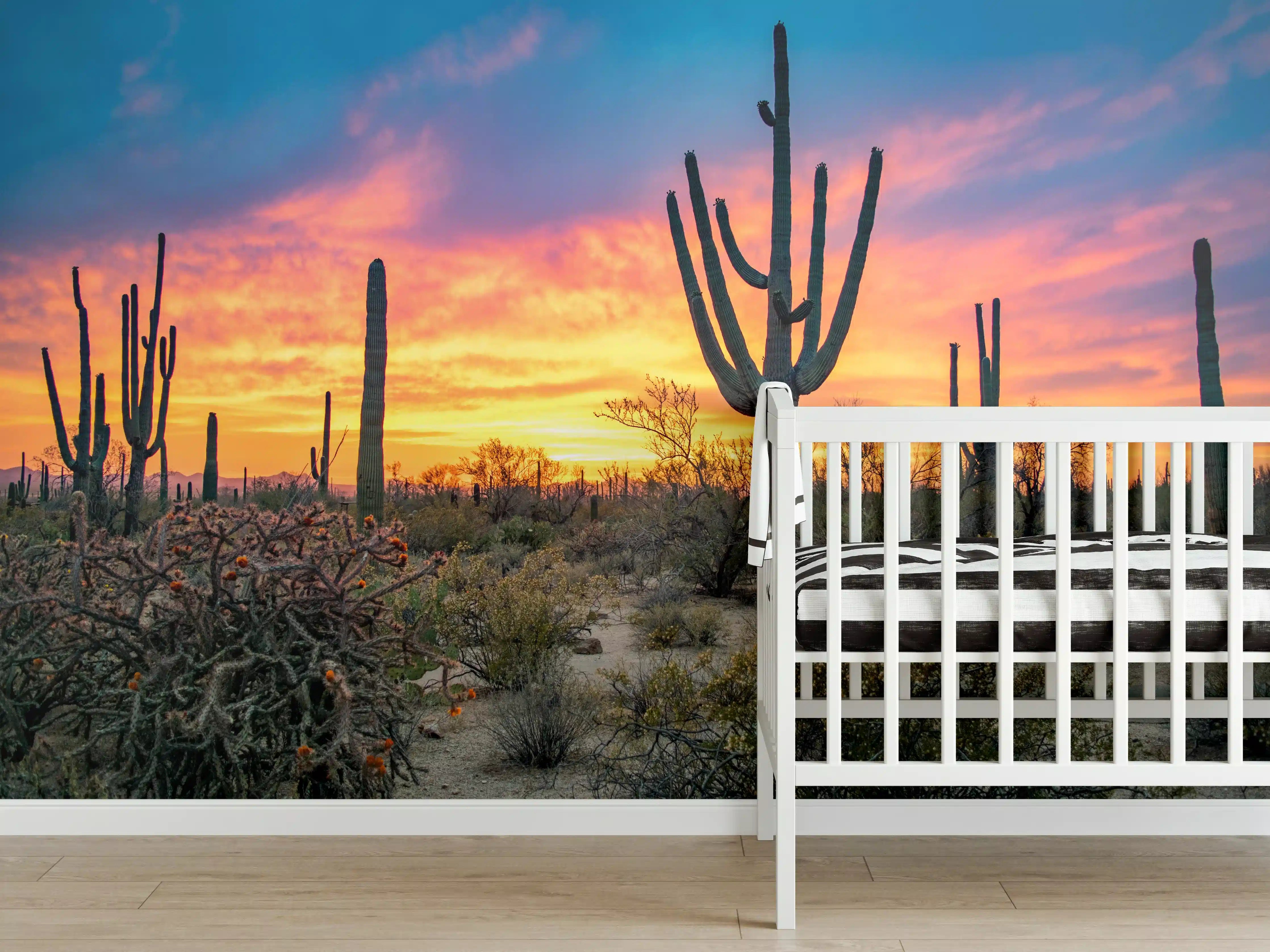 Babyzimmer Wandgestaltung - Dramatischer Wüstensonnenuntergang