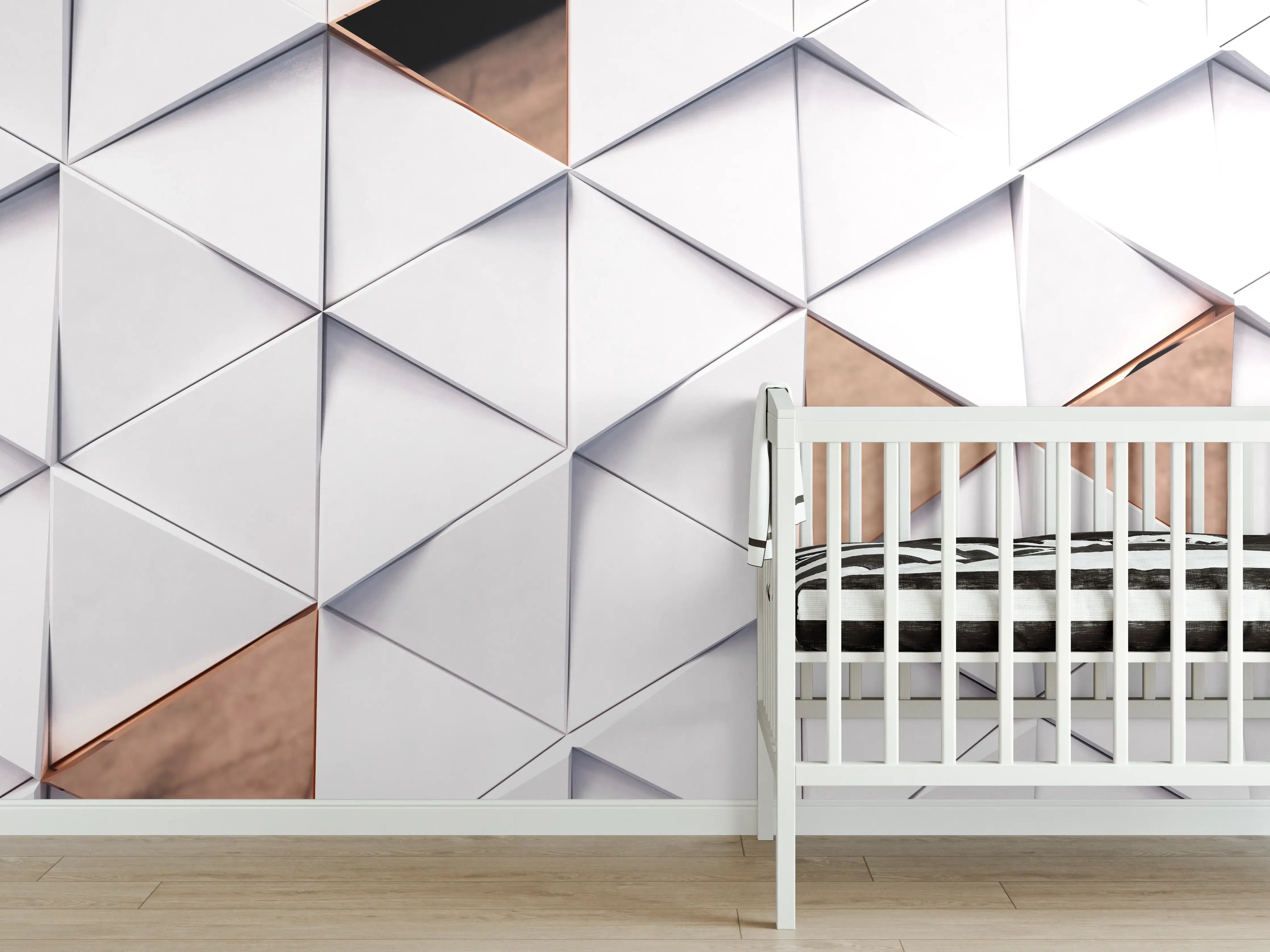 Babyzimmer Wandgestaltung - Dreieckiger Luxus Hintergrund