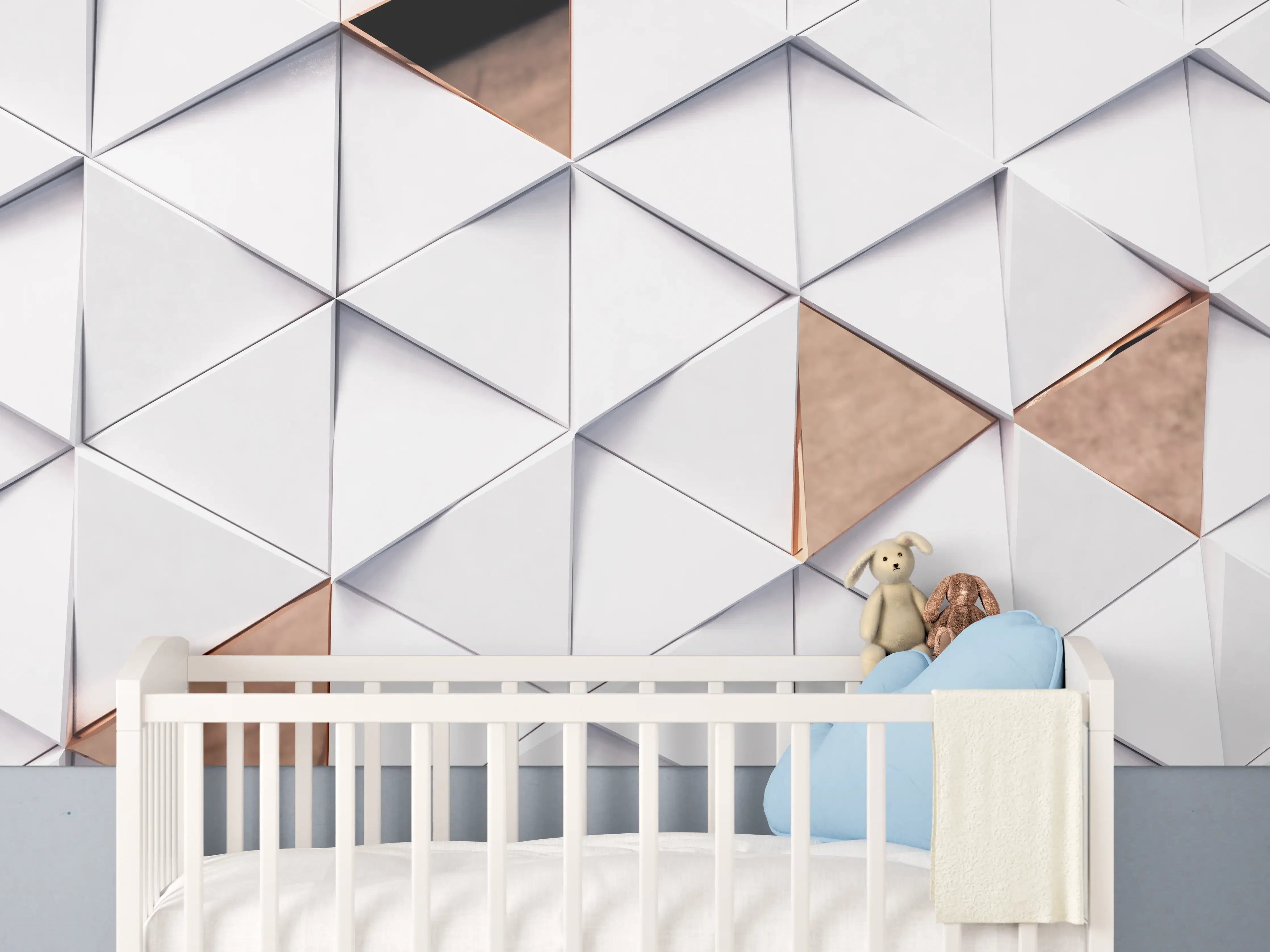 Babyzimmer Wandgestaltung - Dreieckiger Luxus Hintergrund