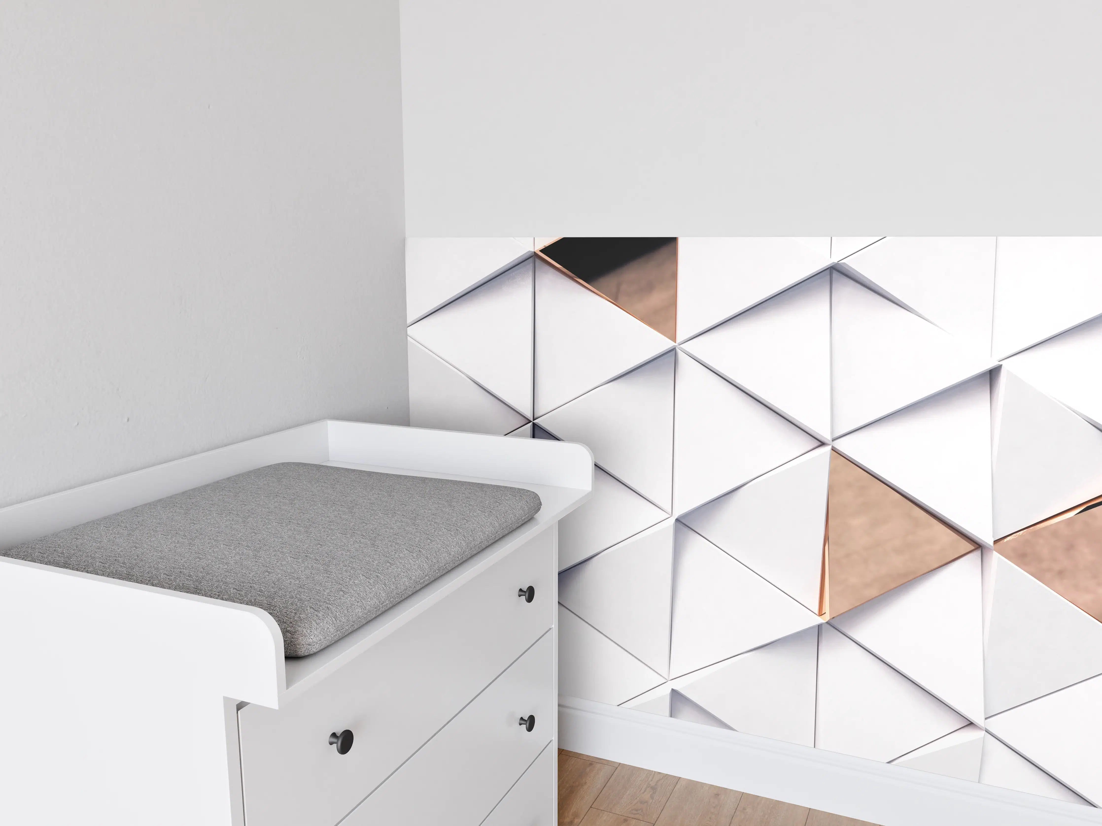 Babyzimmer Wandgestaltung - Dreieckiger Luxus Hintergrund