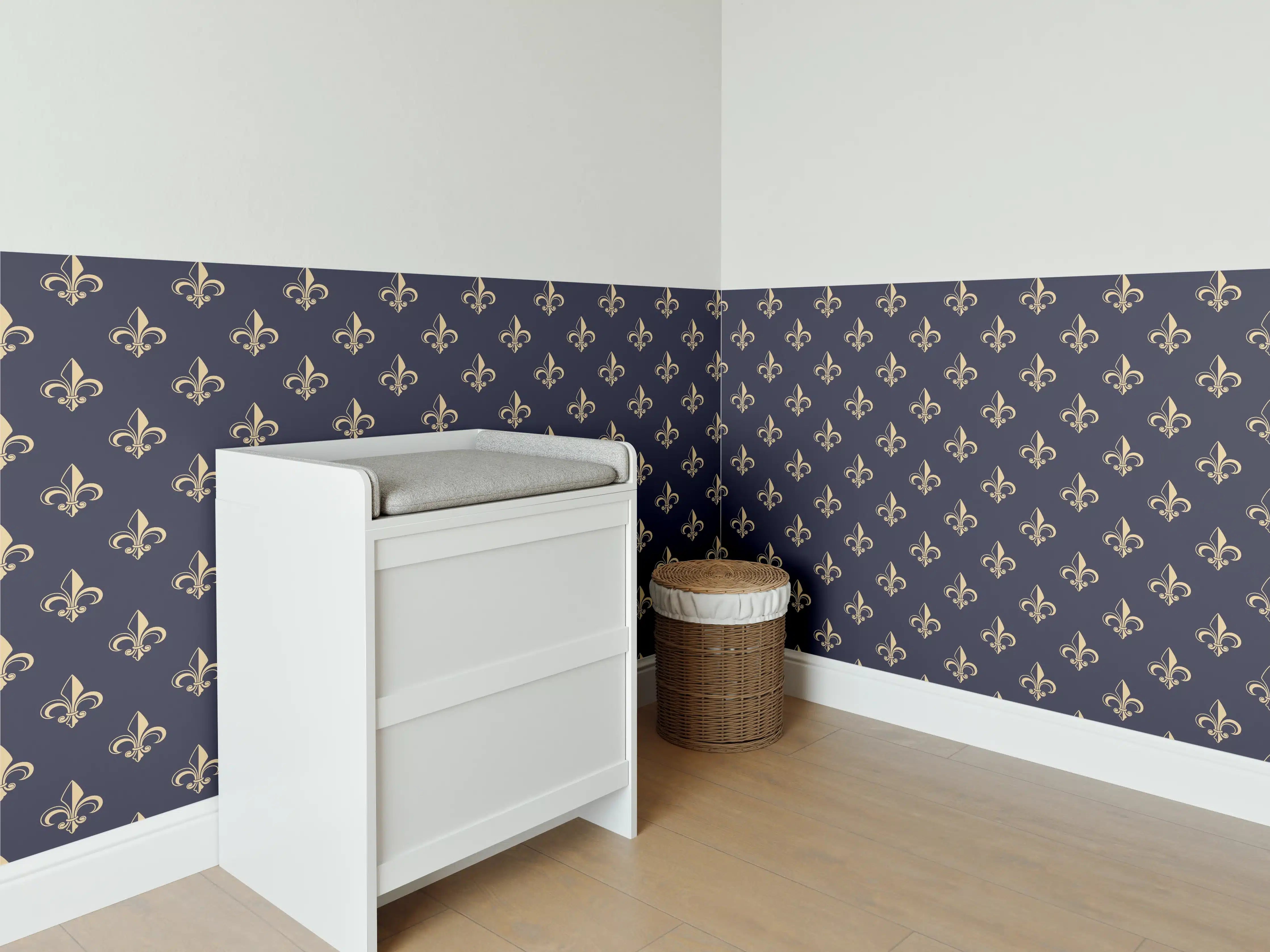 Babyzimmer Wandgestaltung - Dunkelblaue Musterstruktur