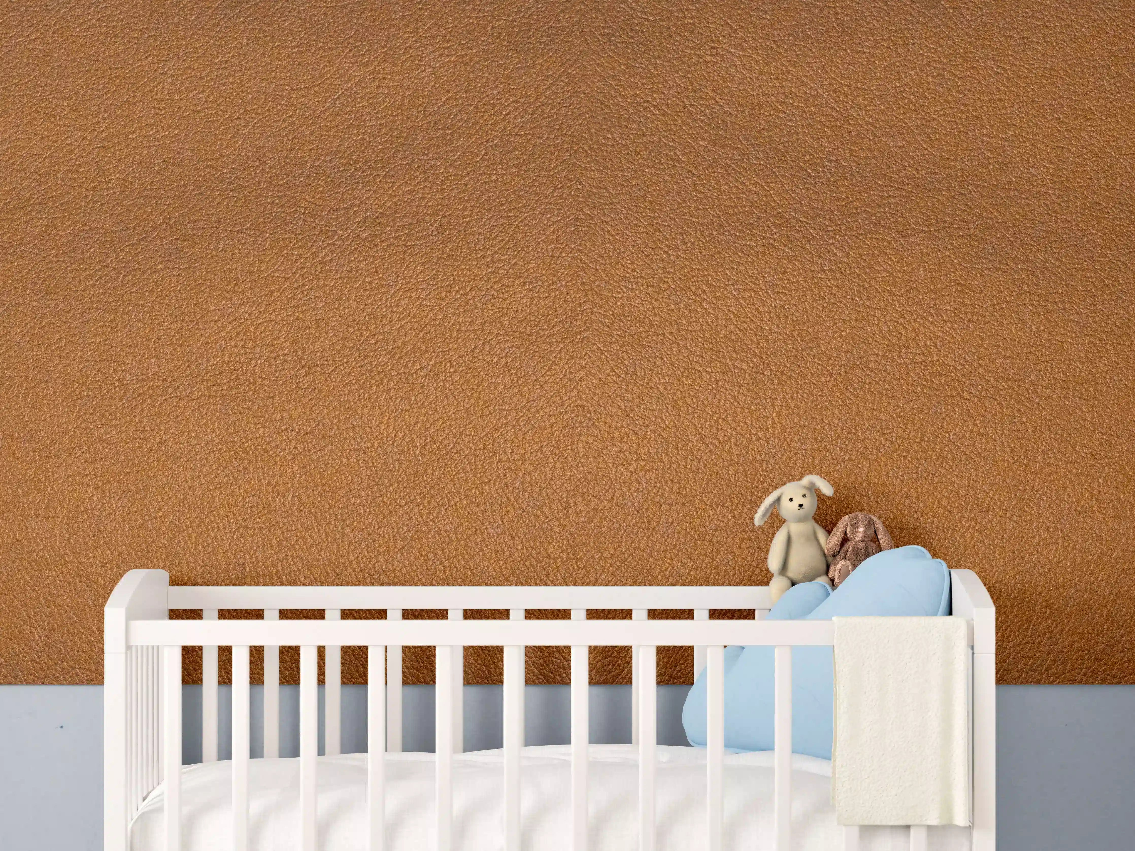 Babyzimmer Wandgestaltung - Dunkelbraune Leder Textur