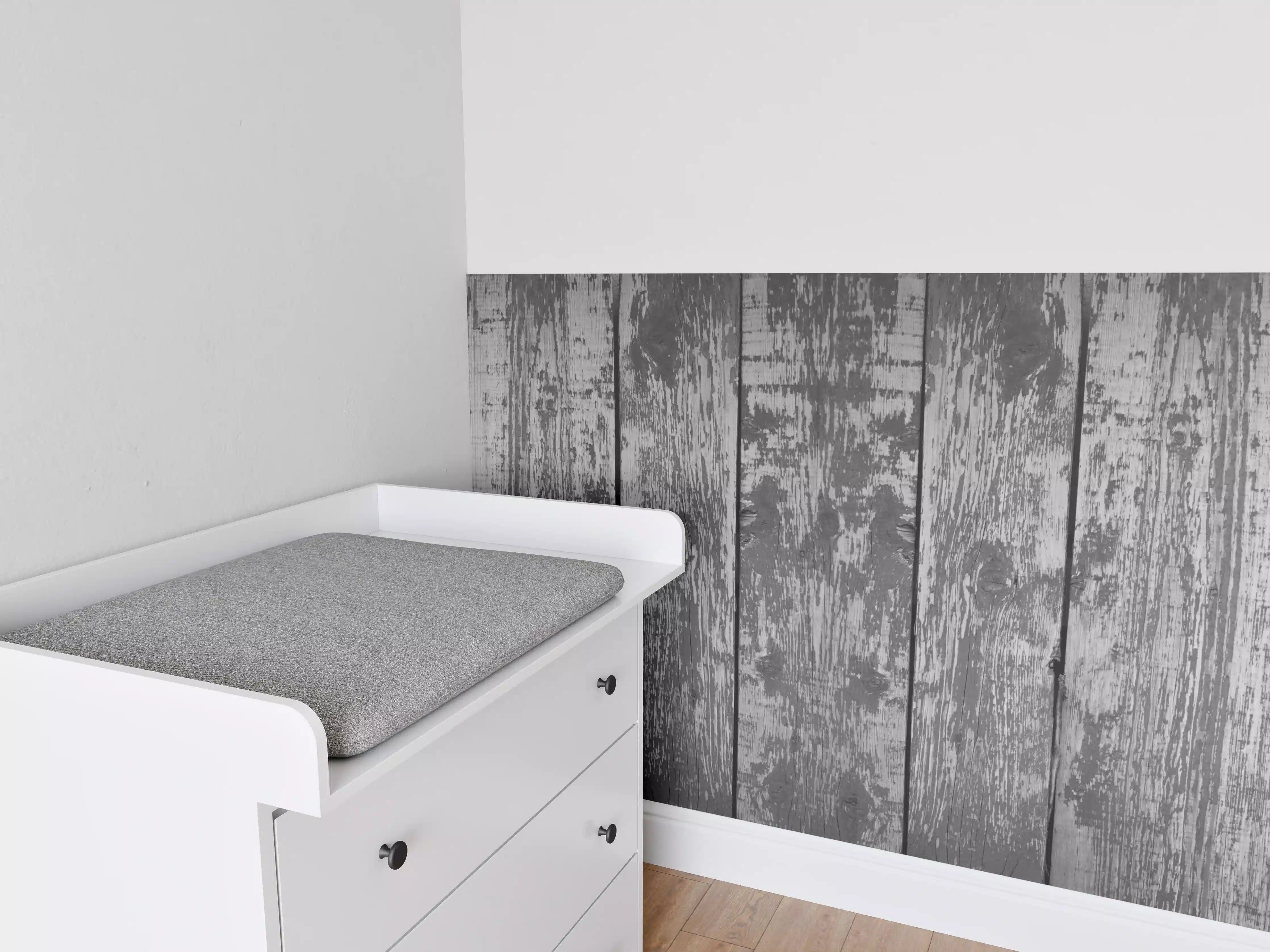 Babyzimmer Wandgestaltung - Dunkelgrauer Holzhintergrund
