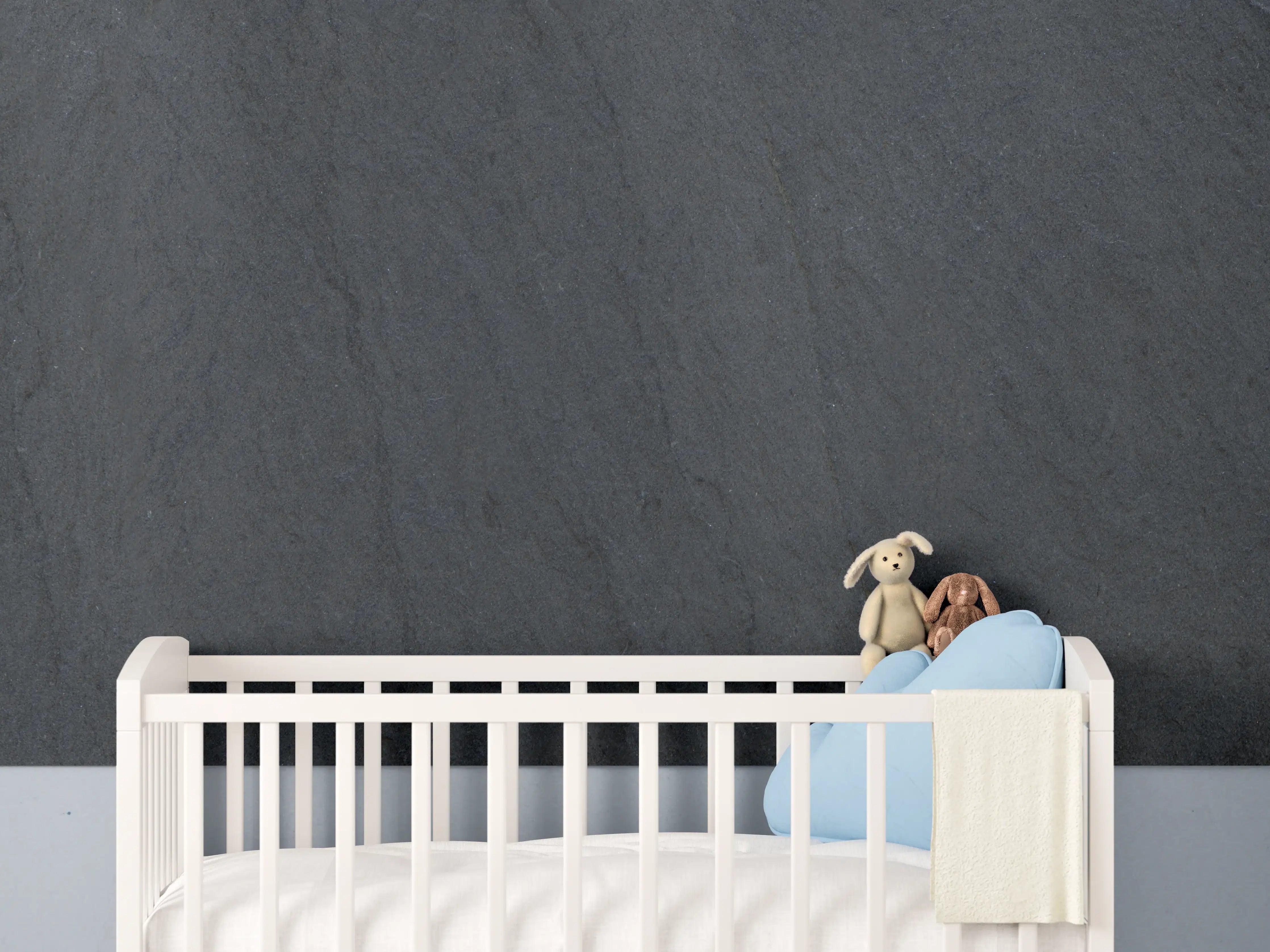 Babyzimmer Wandgestaltung - Dunkelgrauer Schiefer