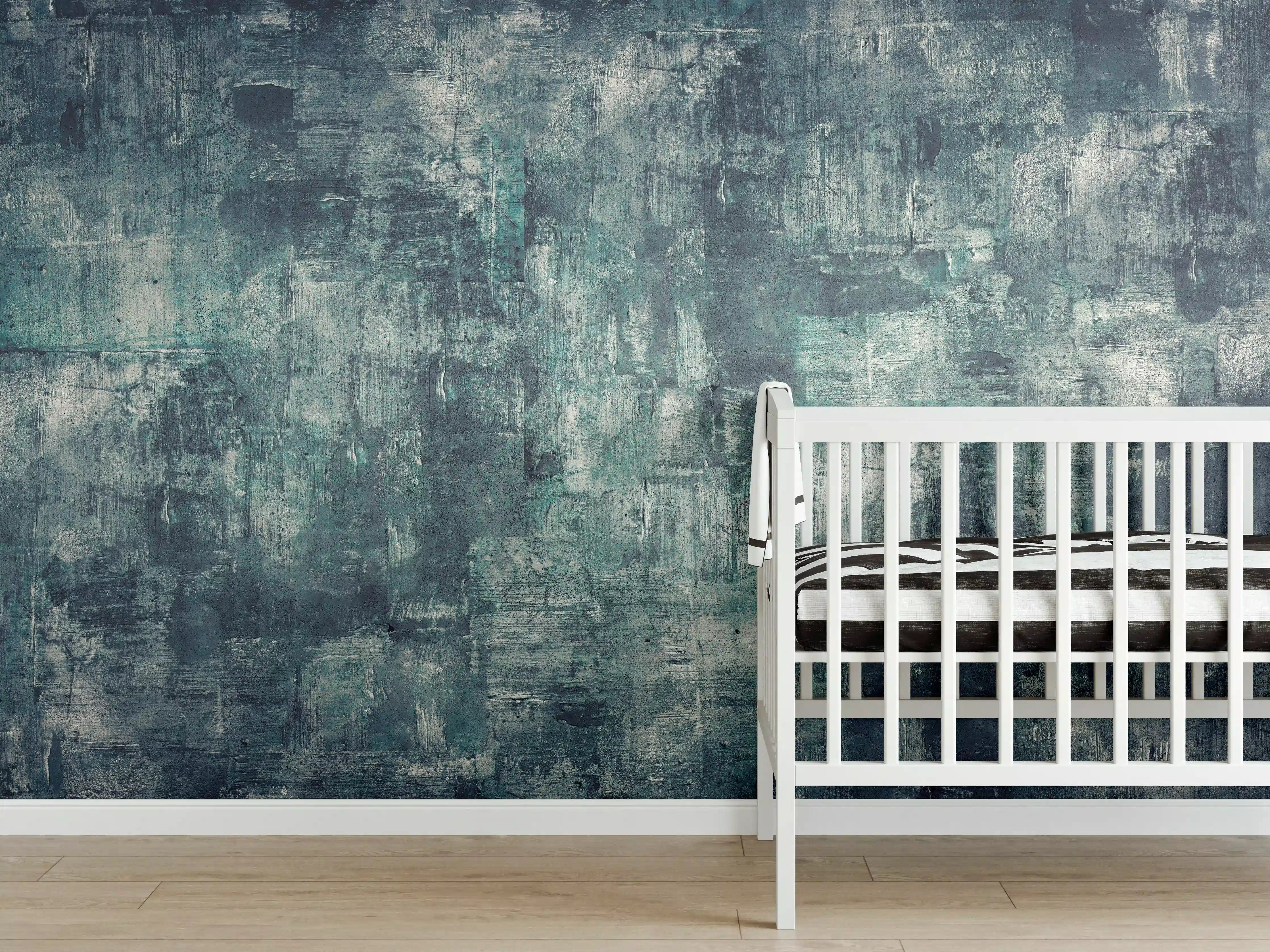 Babyzimmer Wandgestaltung - Dunkler Öl-Farb Betonlook