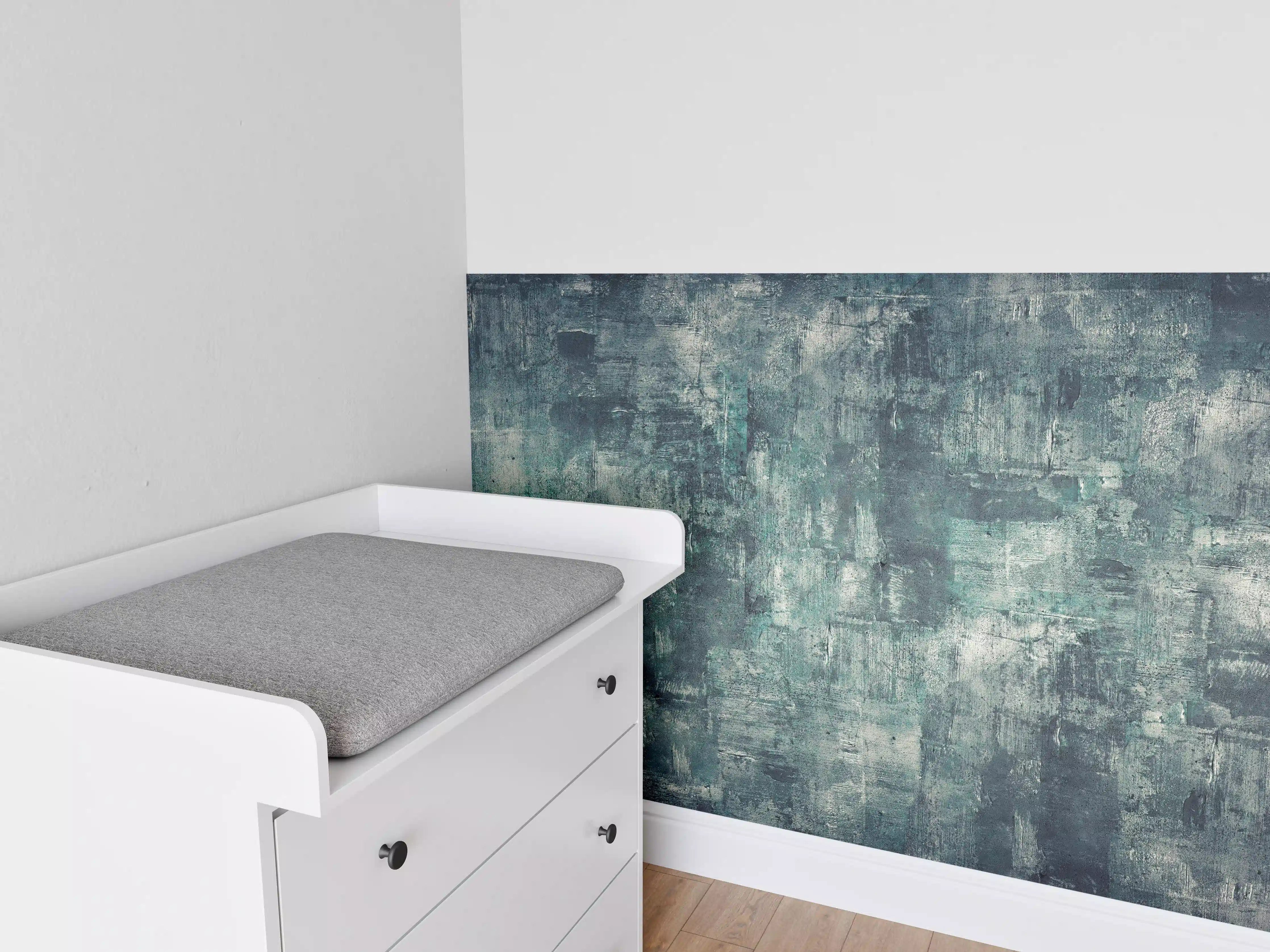 Babyzimmer Wandgestaltung - Dunkler Öl-Farb Betonlook