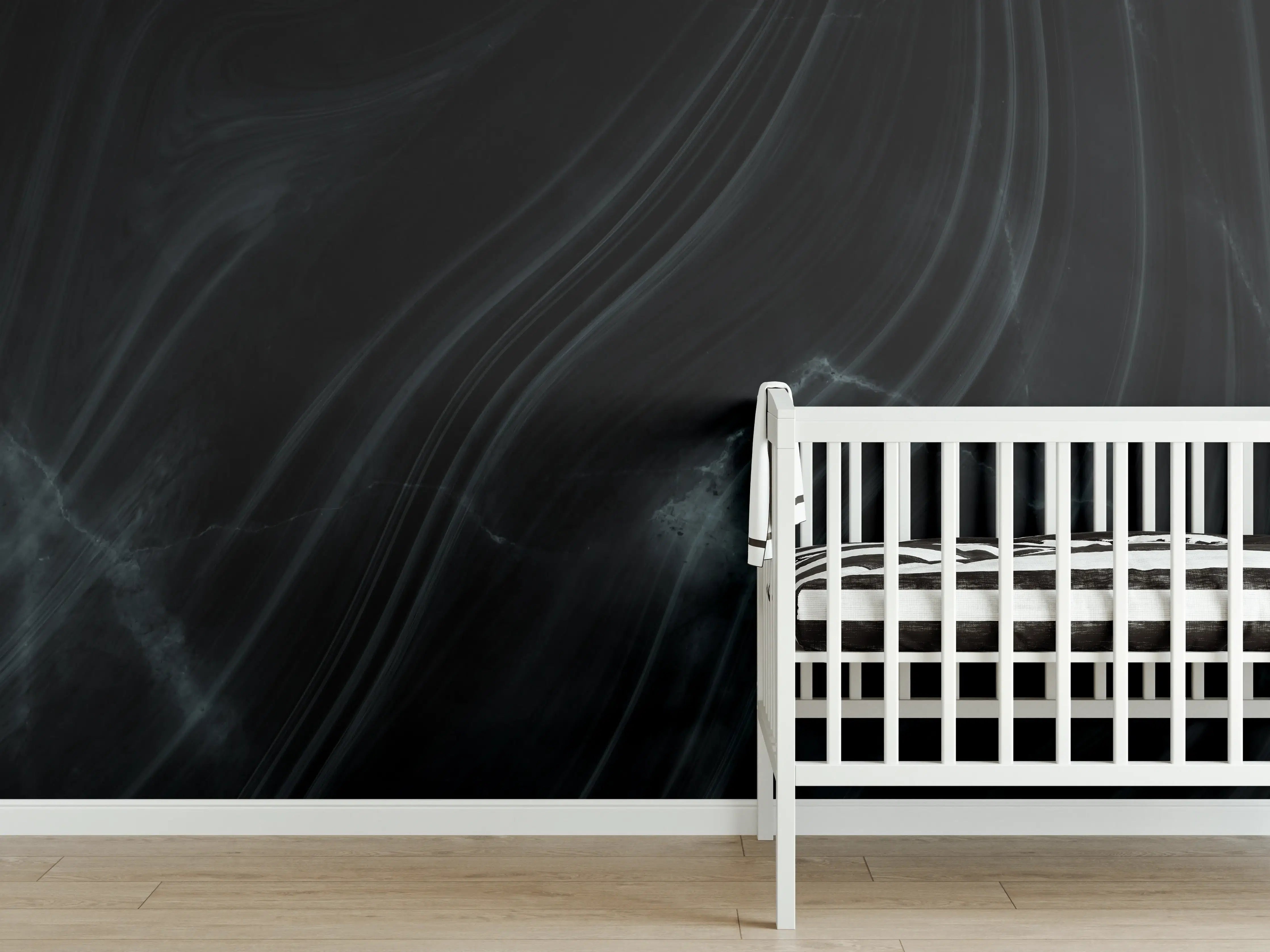 Babyzimmer Wandgestaltung - Dunkler klassischer Marmor