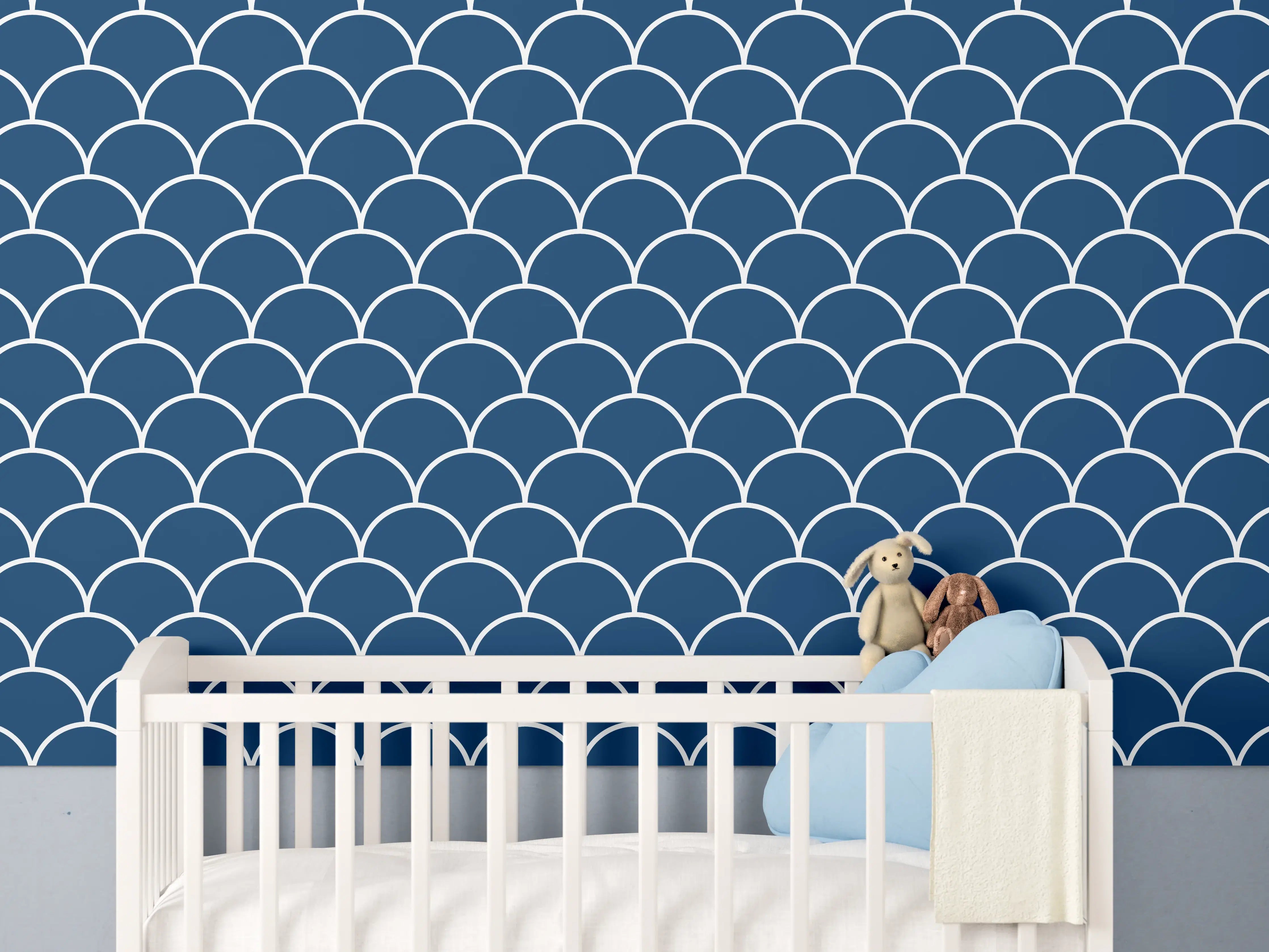 Babyzimmer Wandgestaltung - Dunkles Blau Mediterran