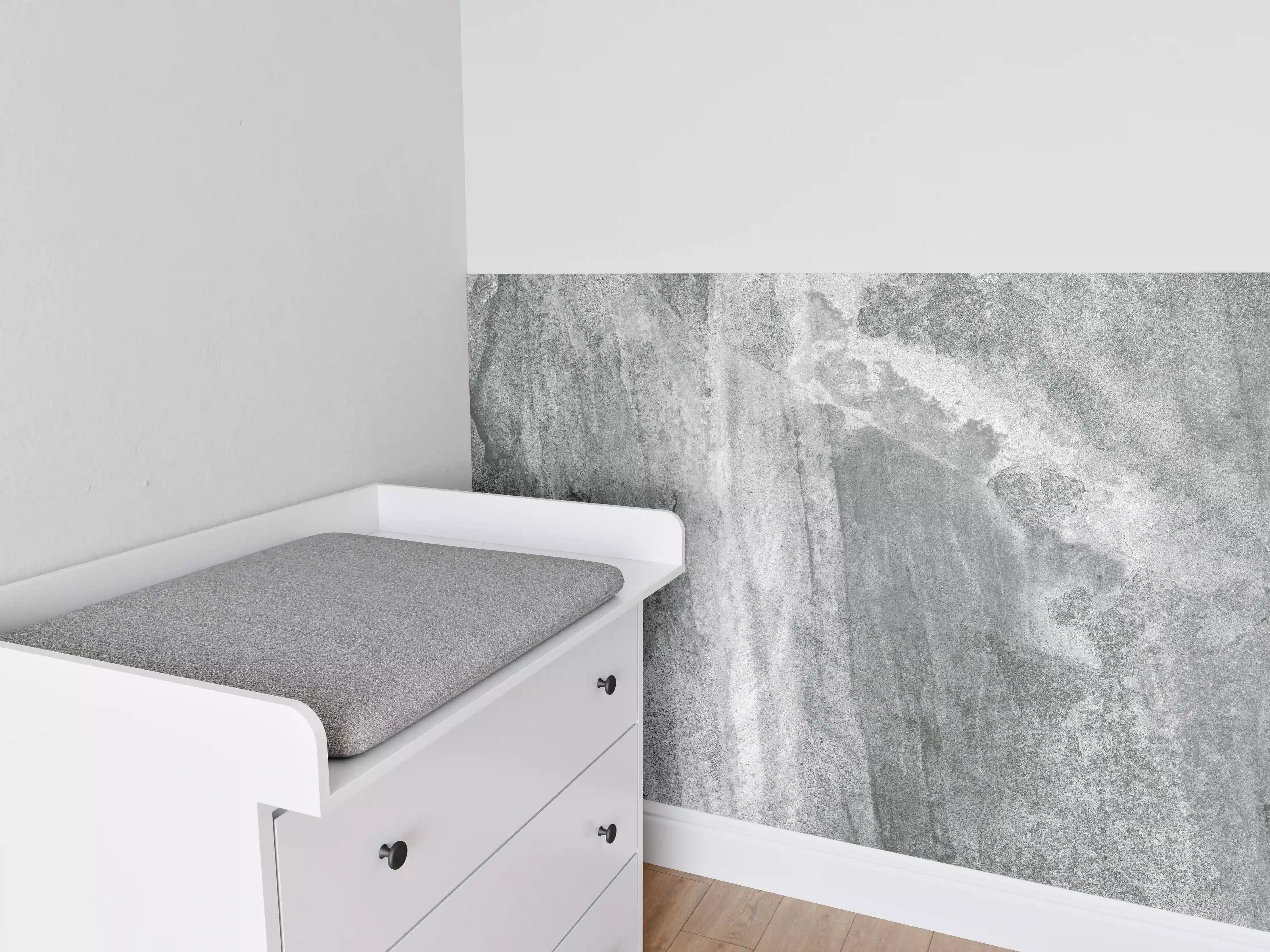 Babyzimmer Wandgestaltung - Edel Graue Marmor Textur