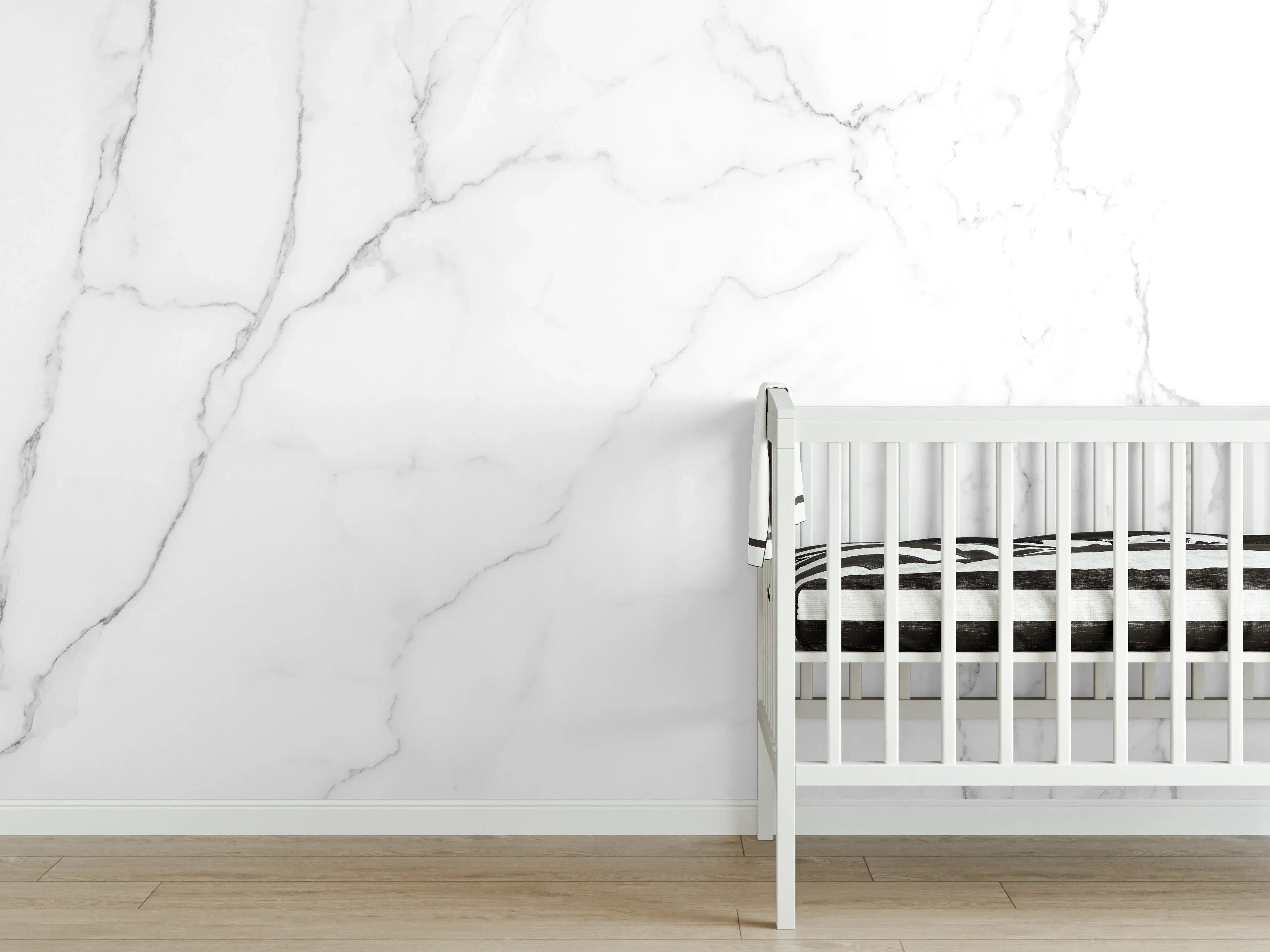 Babyzimmer Wandgestaltung - Edle Marmor-Textur im Luxus-Stil