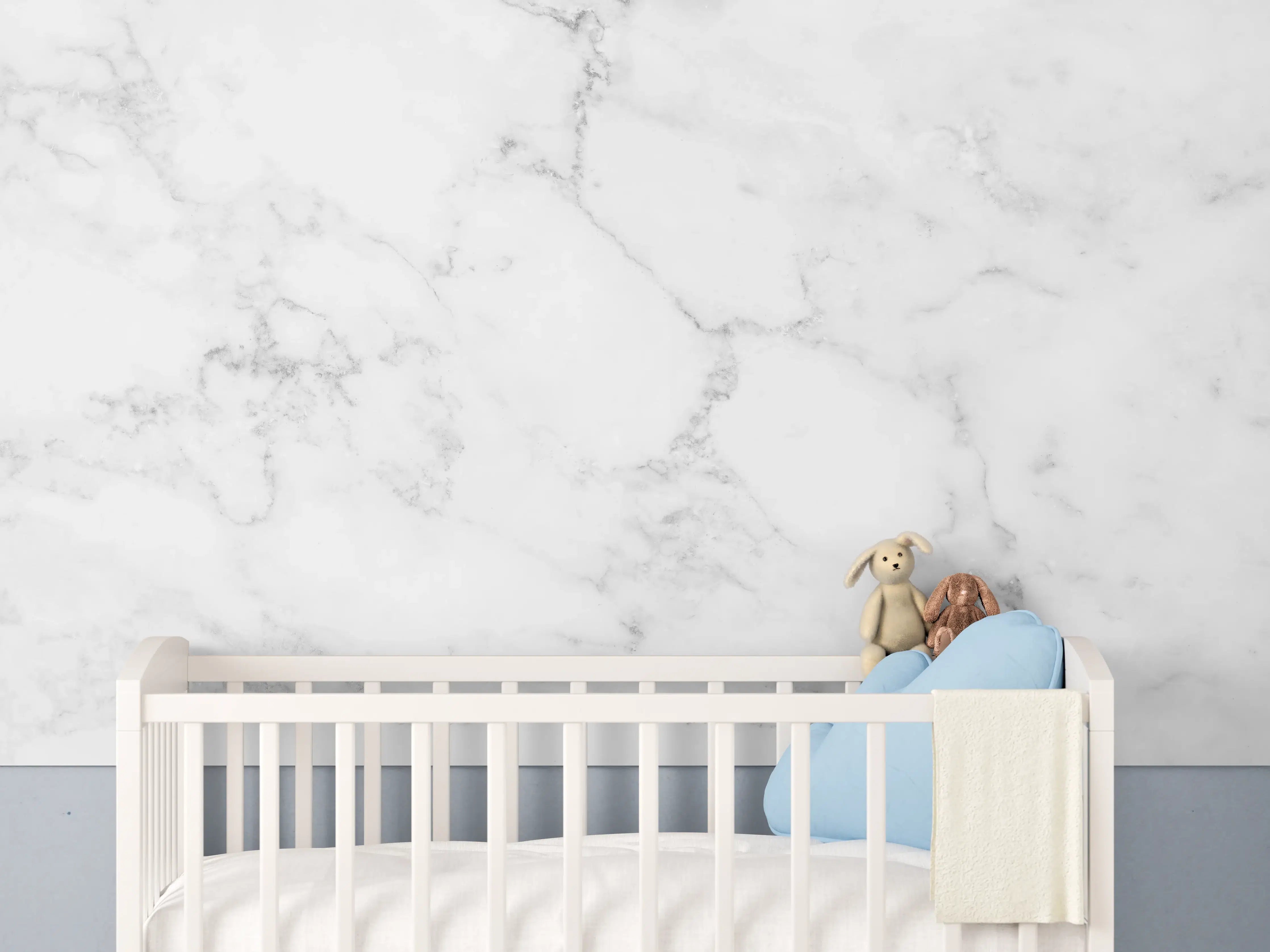 Babyzimmer Wandgestaltung - Edler Weißer Marmor