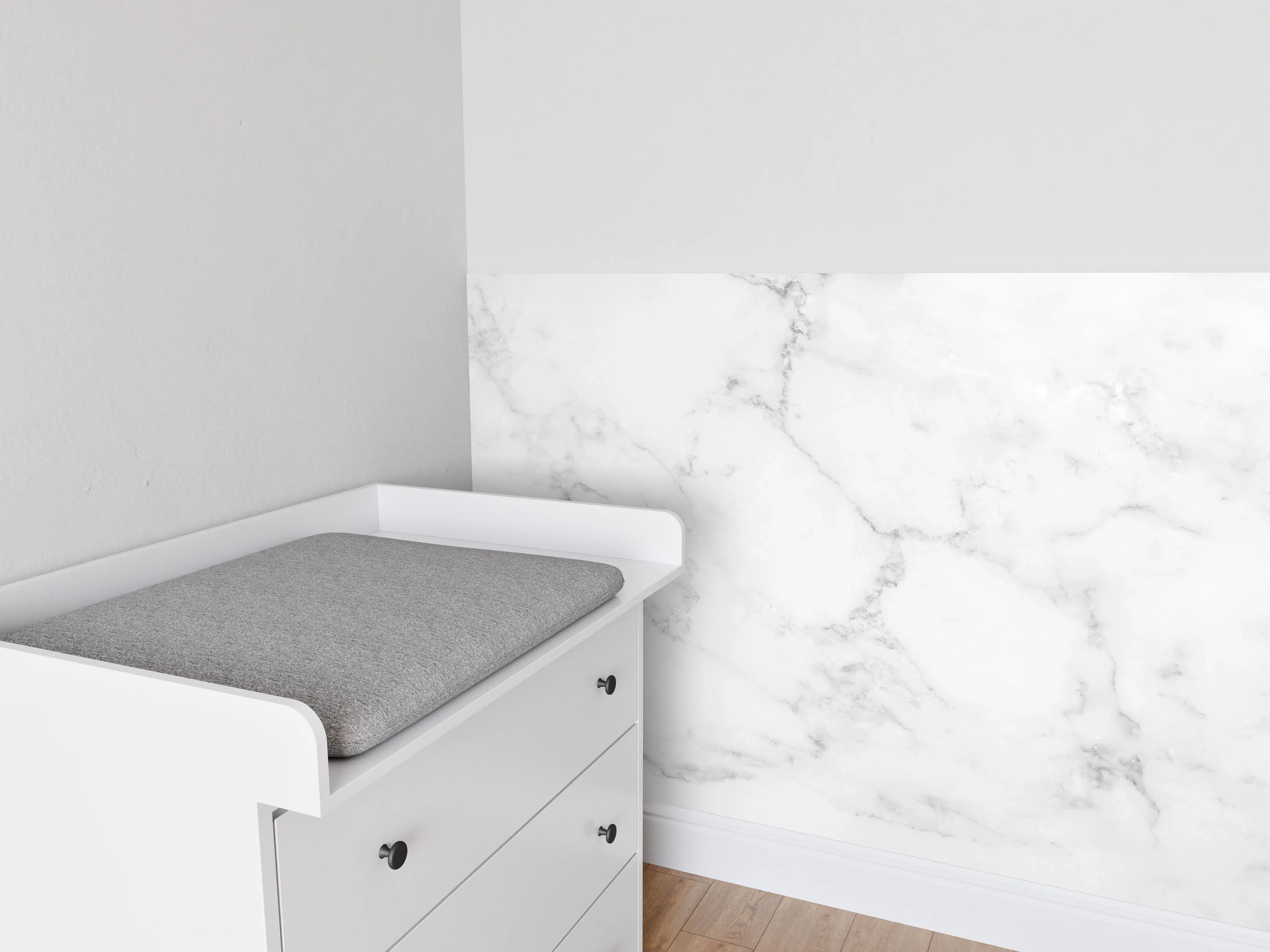 Babyzimmer Wandgestaltung - Edler Weißer Marmor