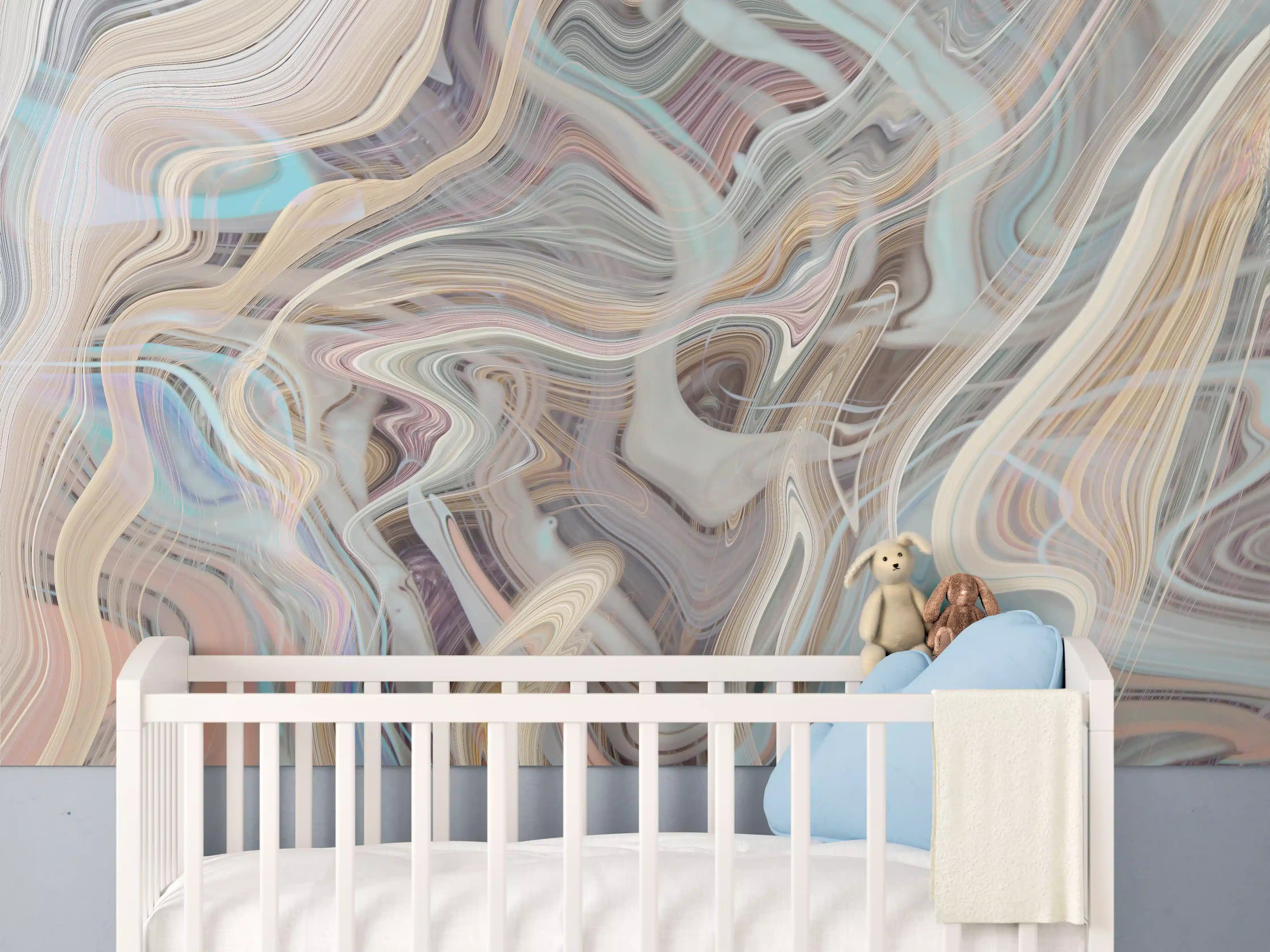 Babyzimmer Wandgestaltung - Ein Strudel aus Marmor