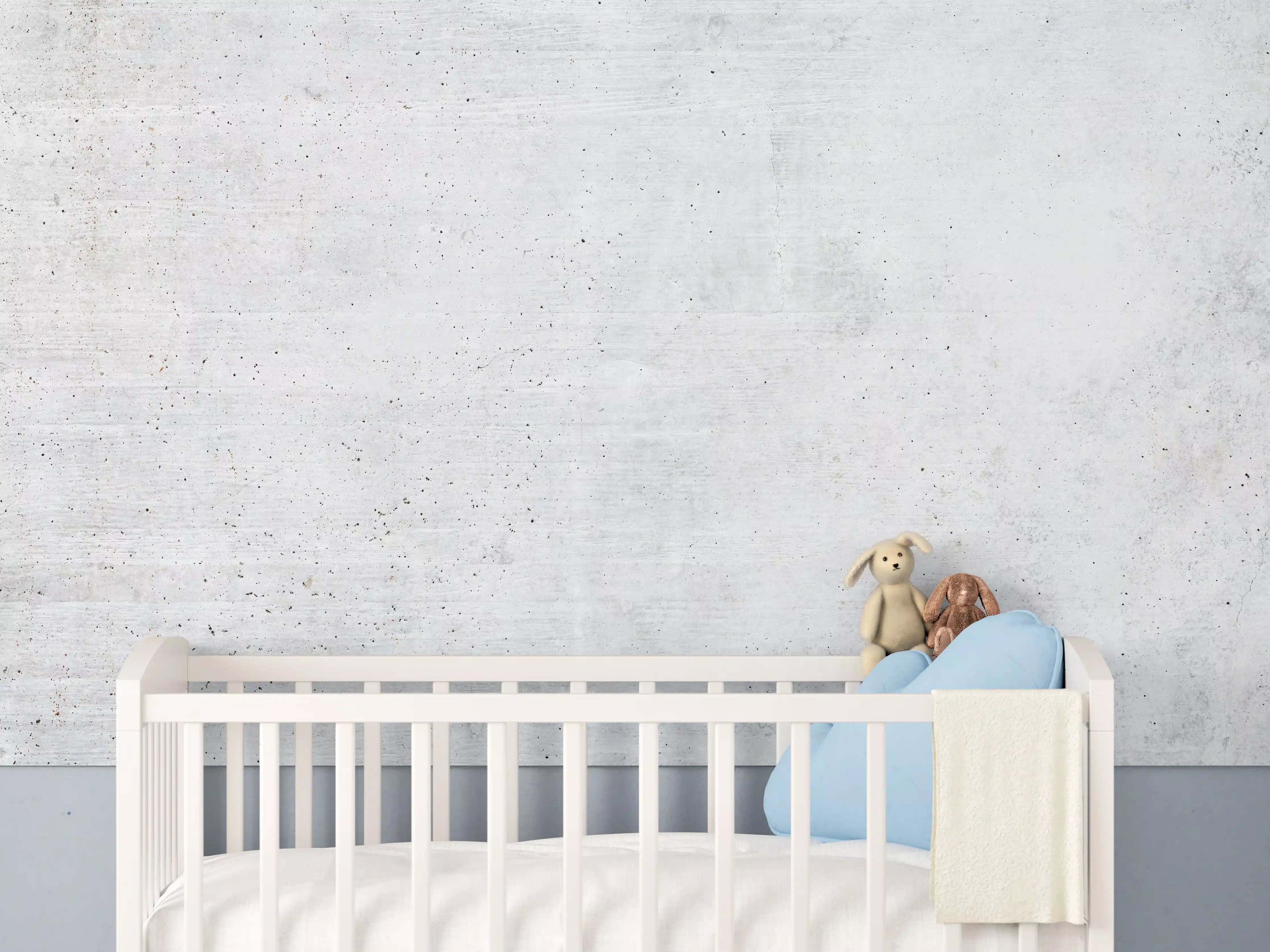 Babyzimmer Wandgestaltung - Einfache Textur einer weißen Wand