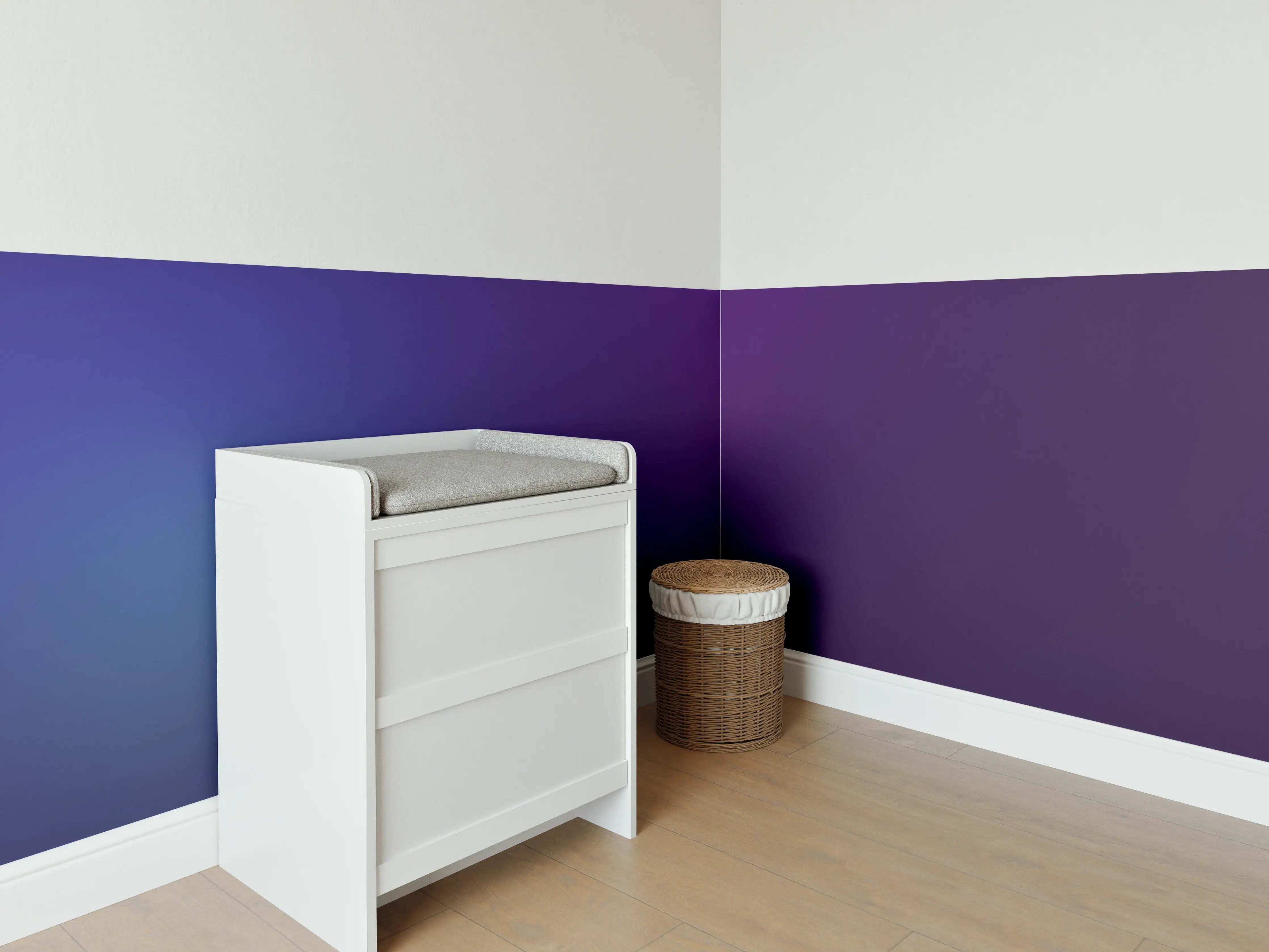 Babyzimmer Wandgestaltung - Einfaches Blaumuster