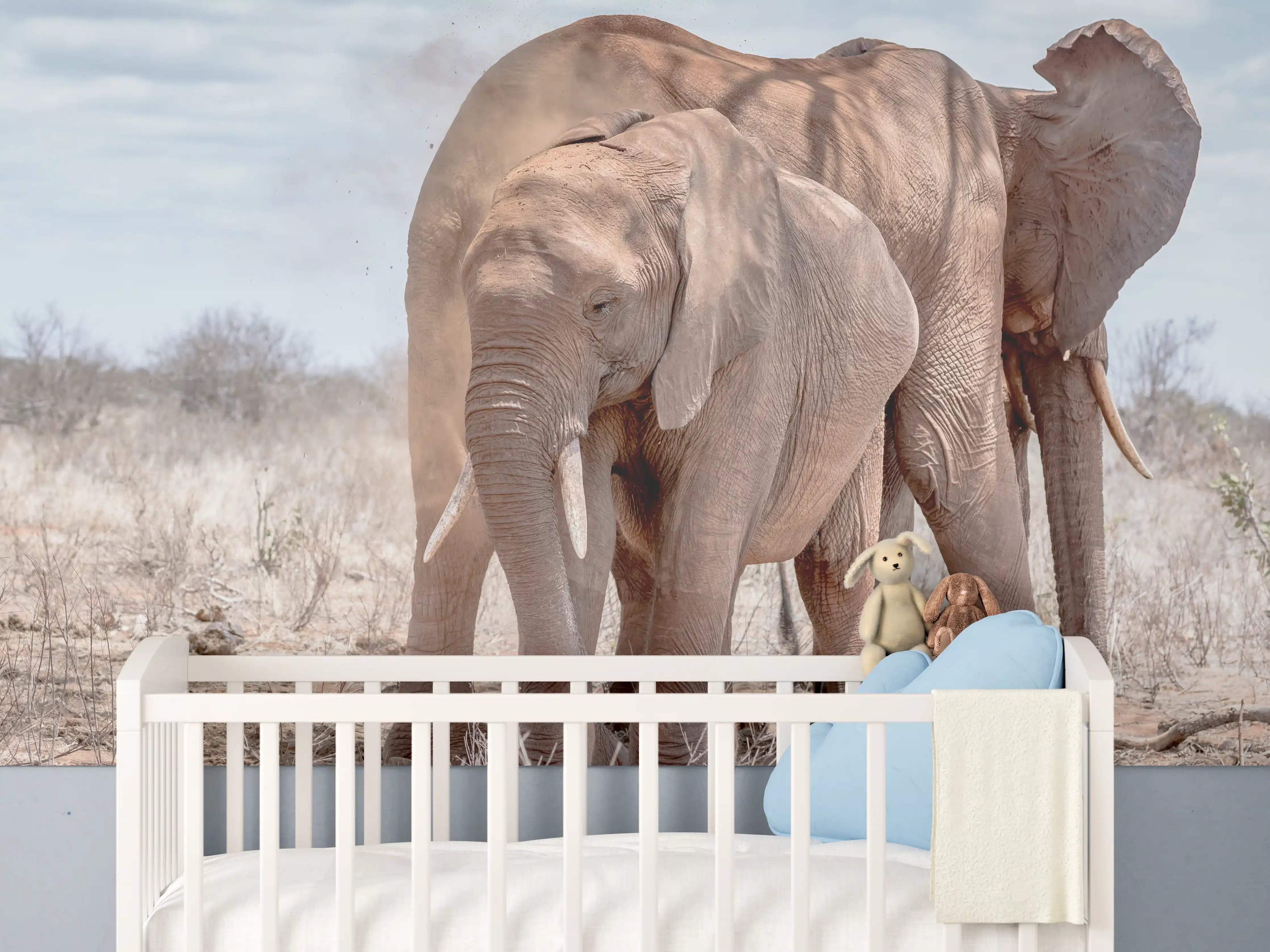 Babyzimmer Wandgestaltung - Elefanten von Tsavo