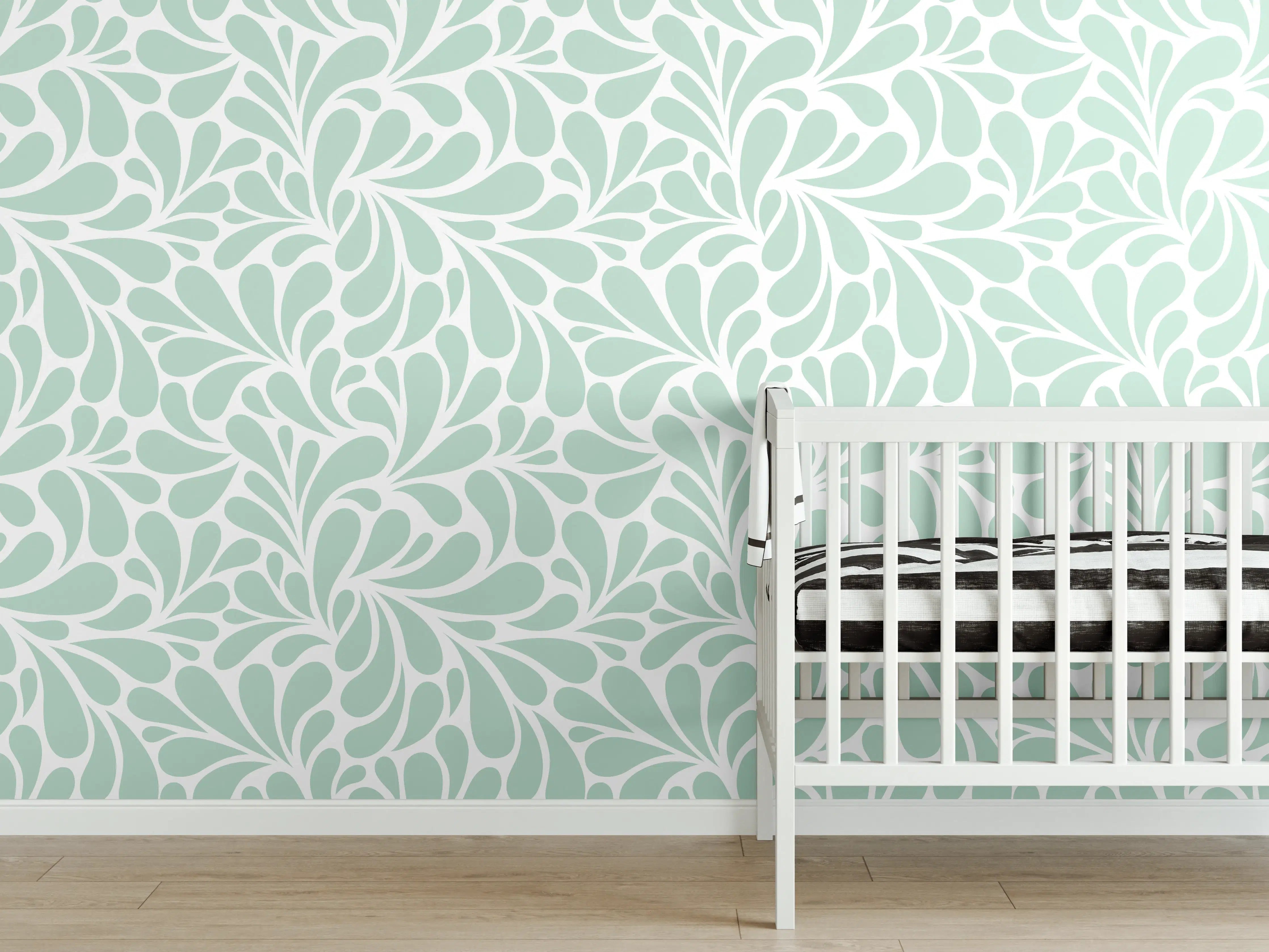 Babyzimmer Wandgestaltung - Elegant Weiß-Grau-Marmortextur mit feinen Graunuancen