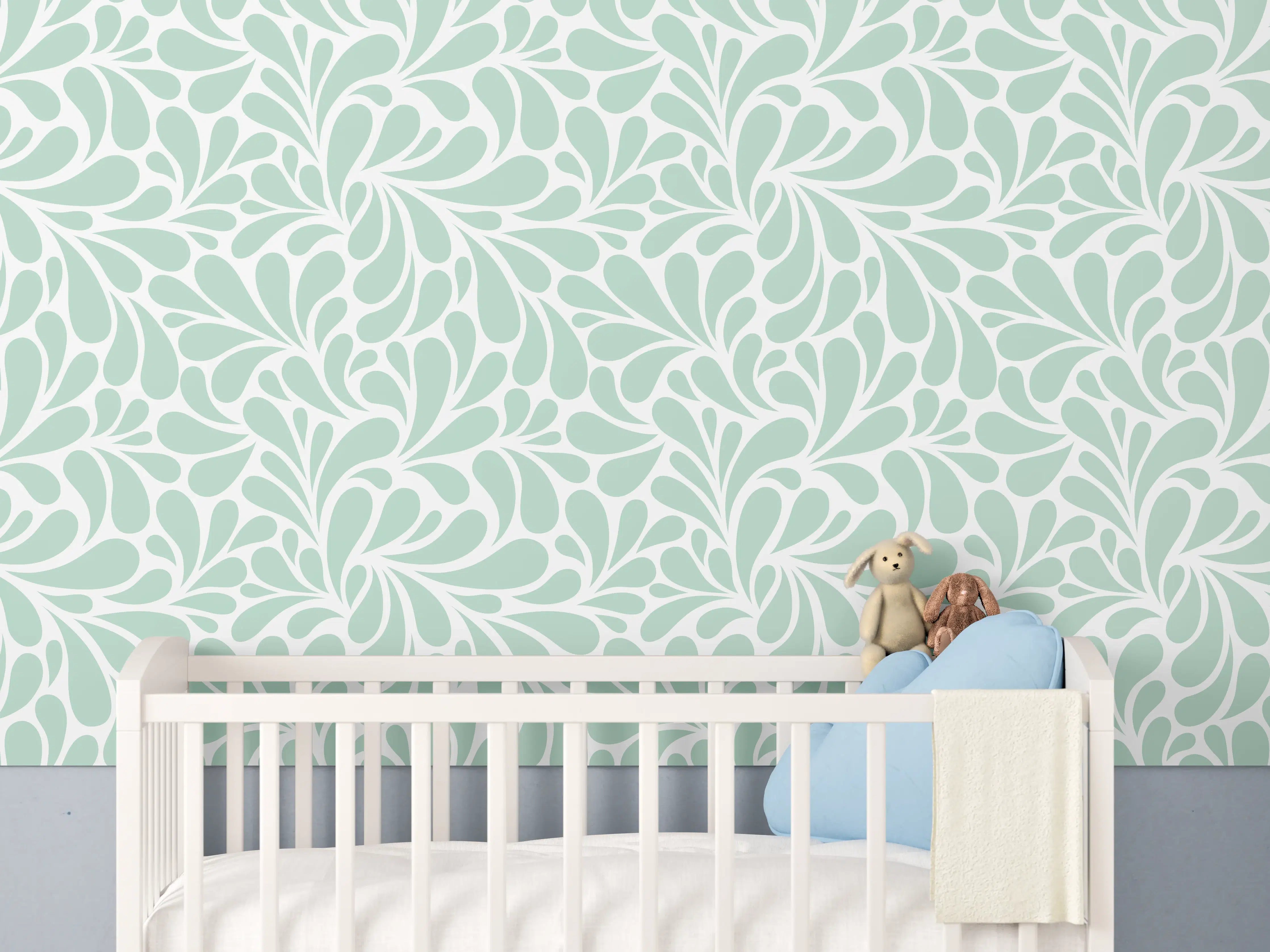 Babyzimmer Wandgestaltung - Elegant Weiß-Grau-Marmortextur mit feinen Graunuancen