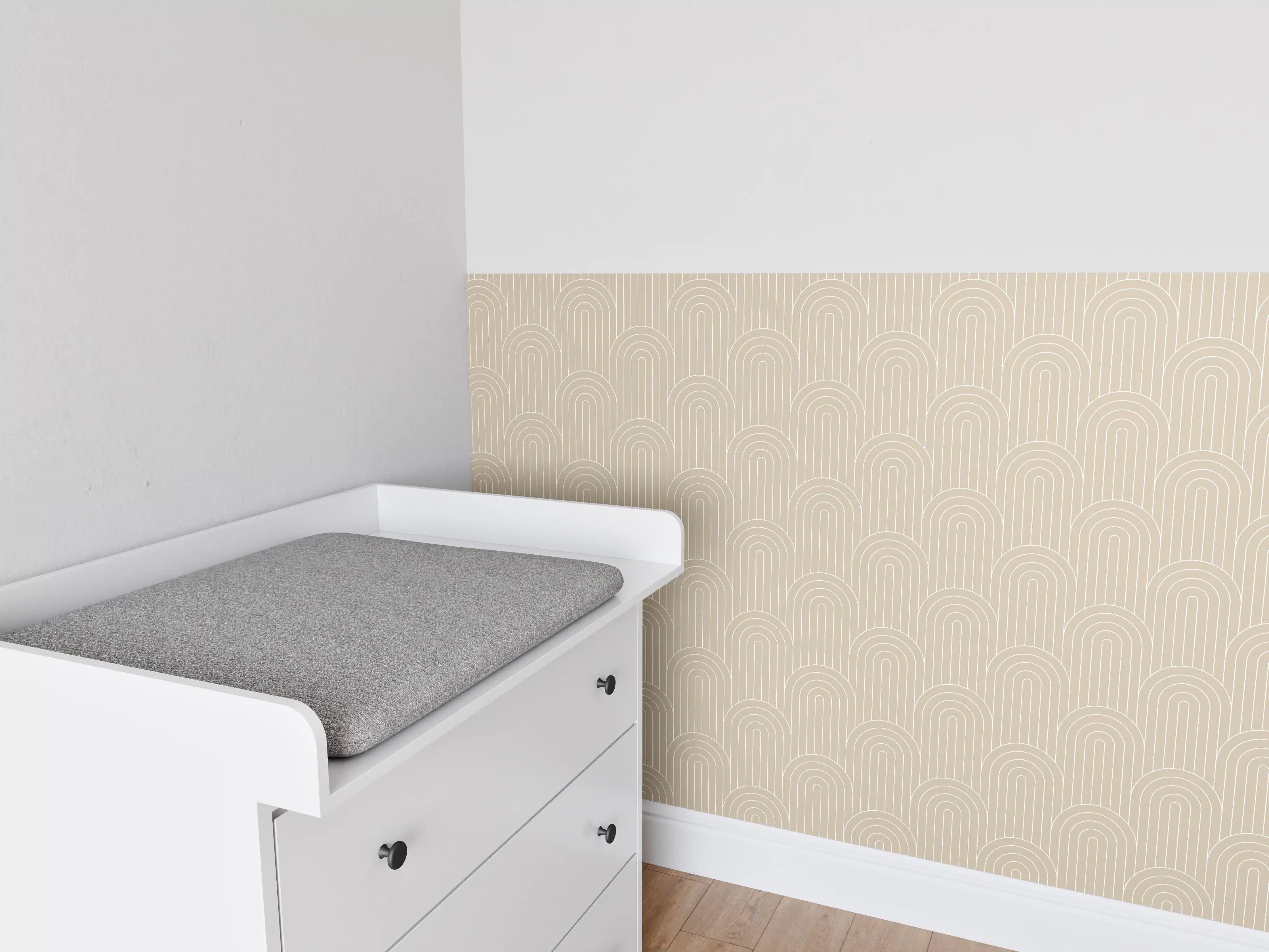 Babyzimmer Wandgestaltung - Elegante Arcate in Creme