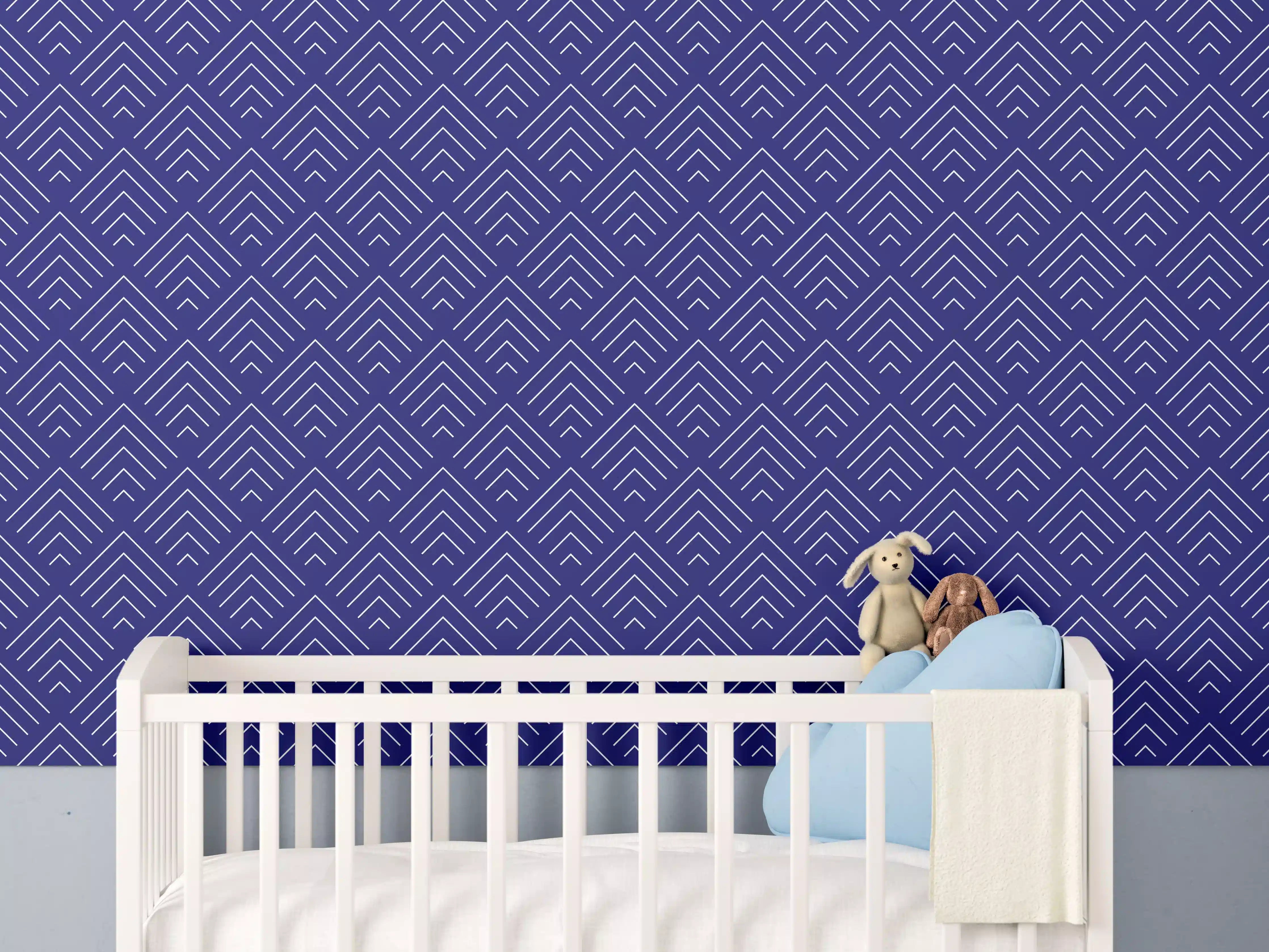 Babyzimmer Wandgestaltung - Elegante Blau-Textur