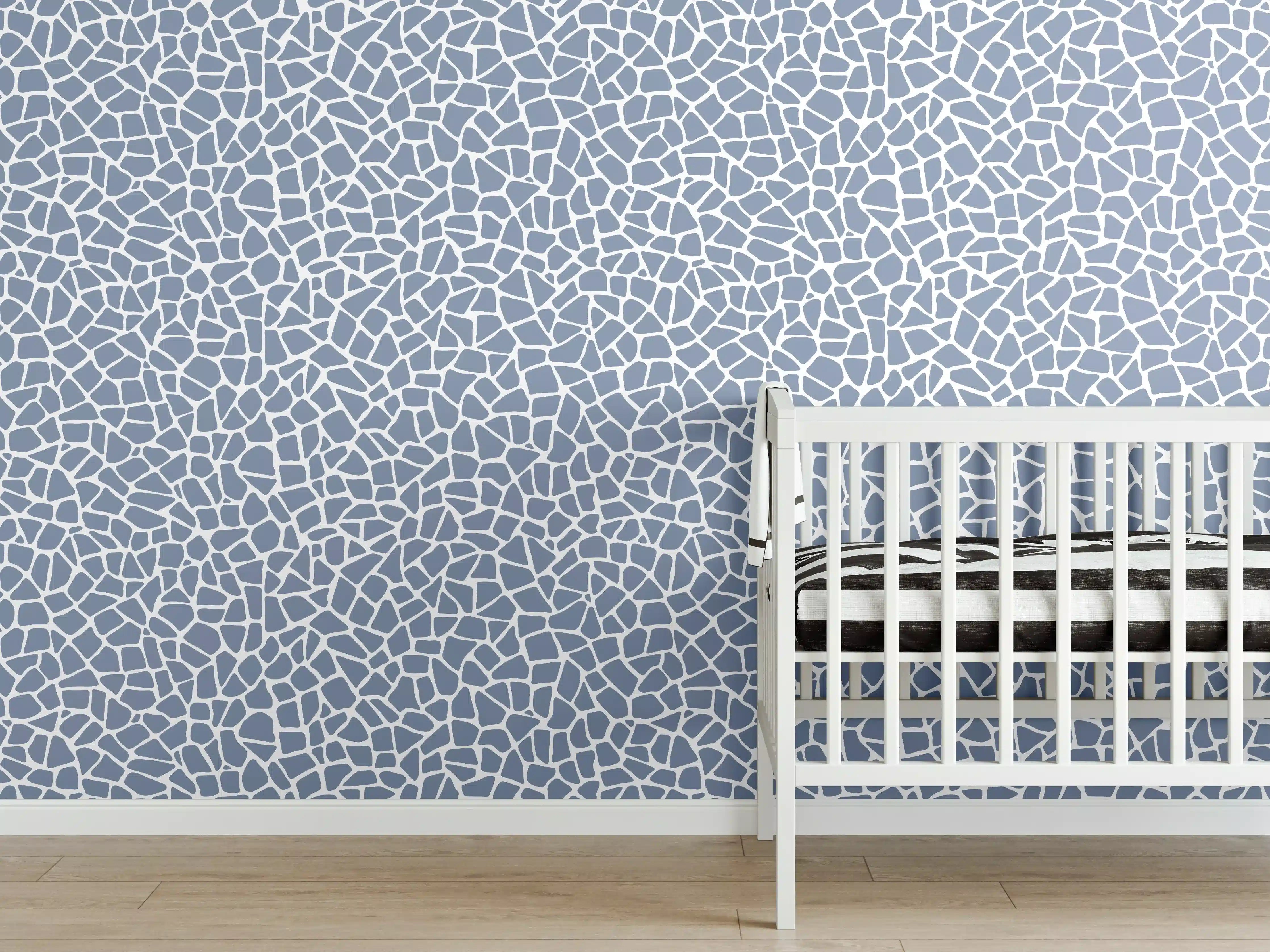 Babyzimmer Wandgestaltung - Elegante Weiß-Grau Marmor-Textur mit feinen Graunuancen