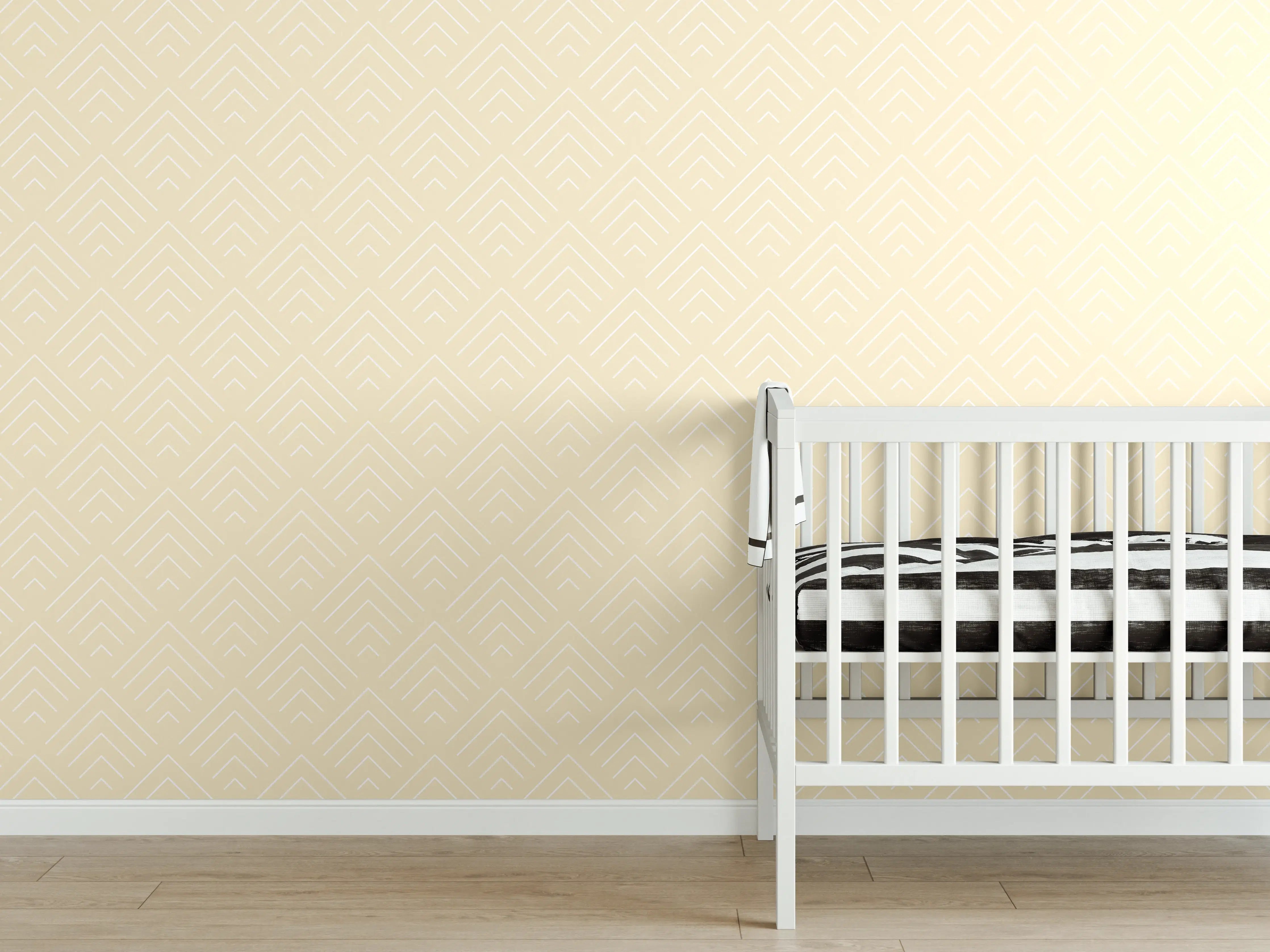 Babyzimmer Wandgestaltung - Elegante beige Musterwandgestaltung