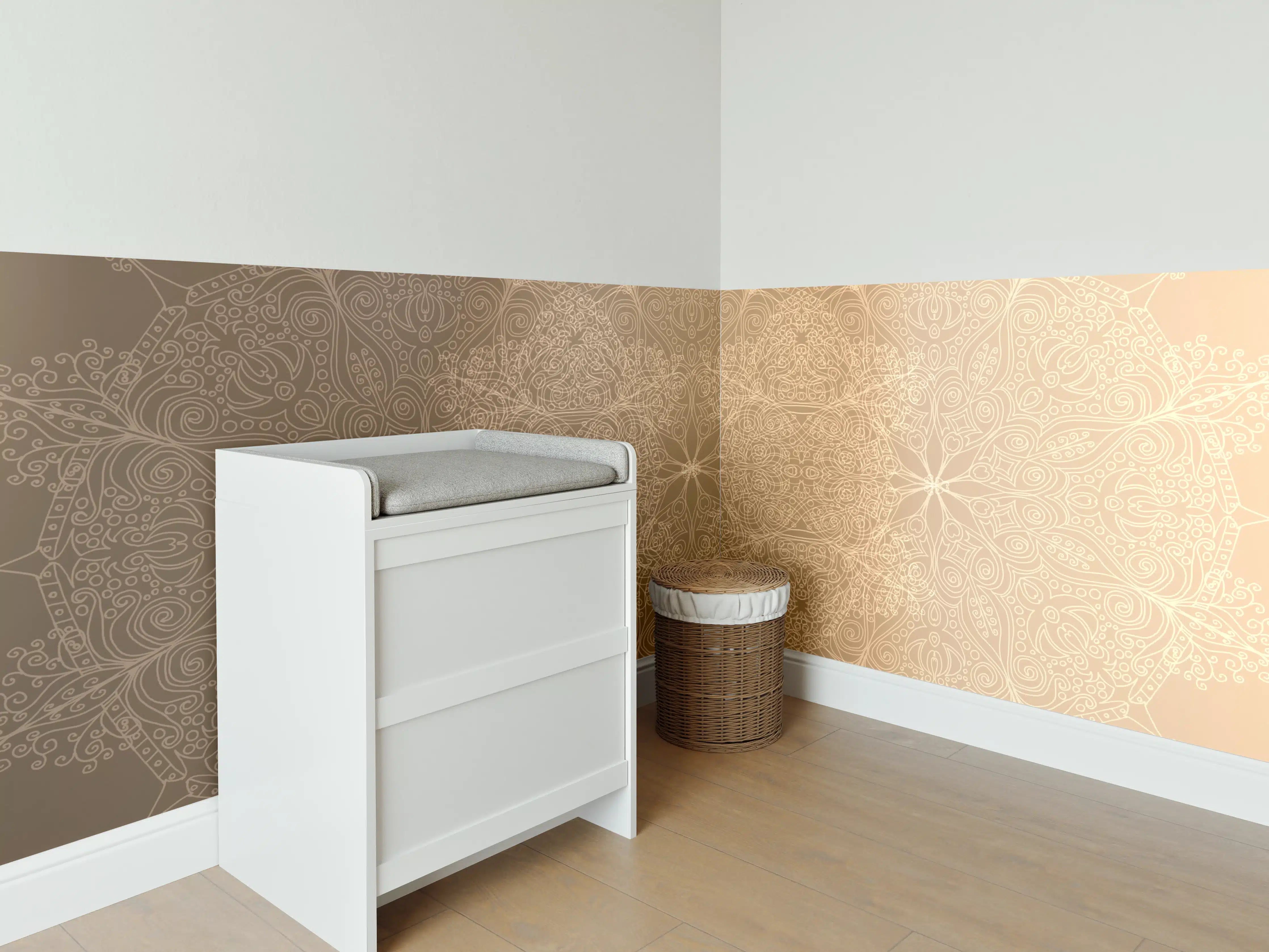 Babyzimmer Wandgestaltung - Elegante goldene Mandala-Designs