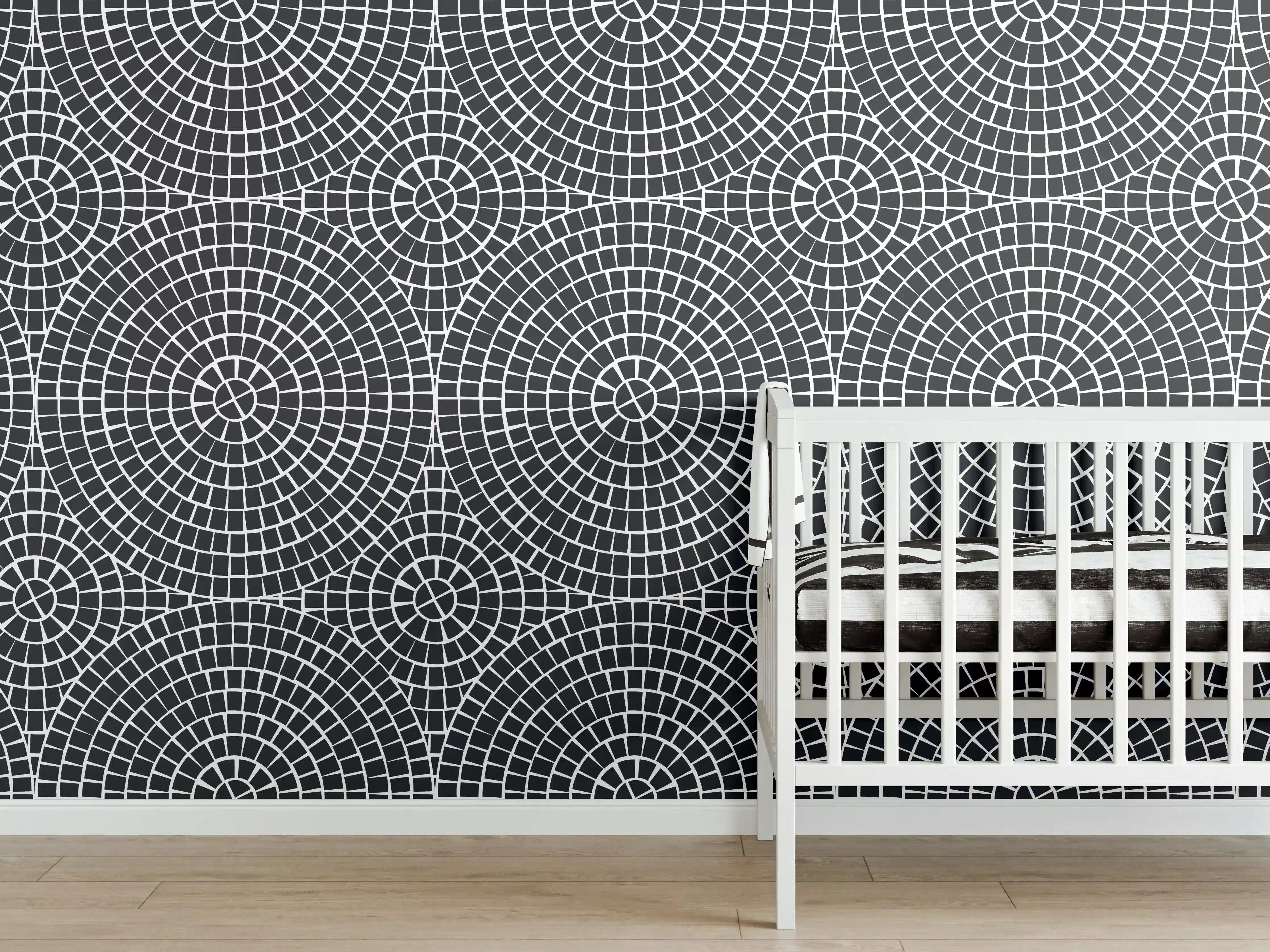 Babyzimmer Wandgestaltung - Elegante weiße Marmor-Textur mit sanften Graunuancen