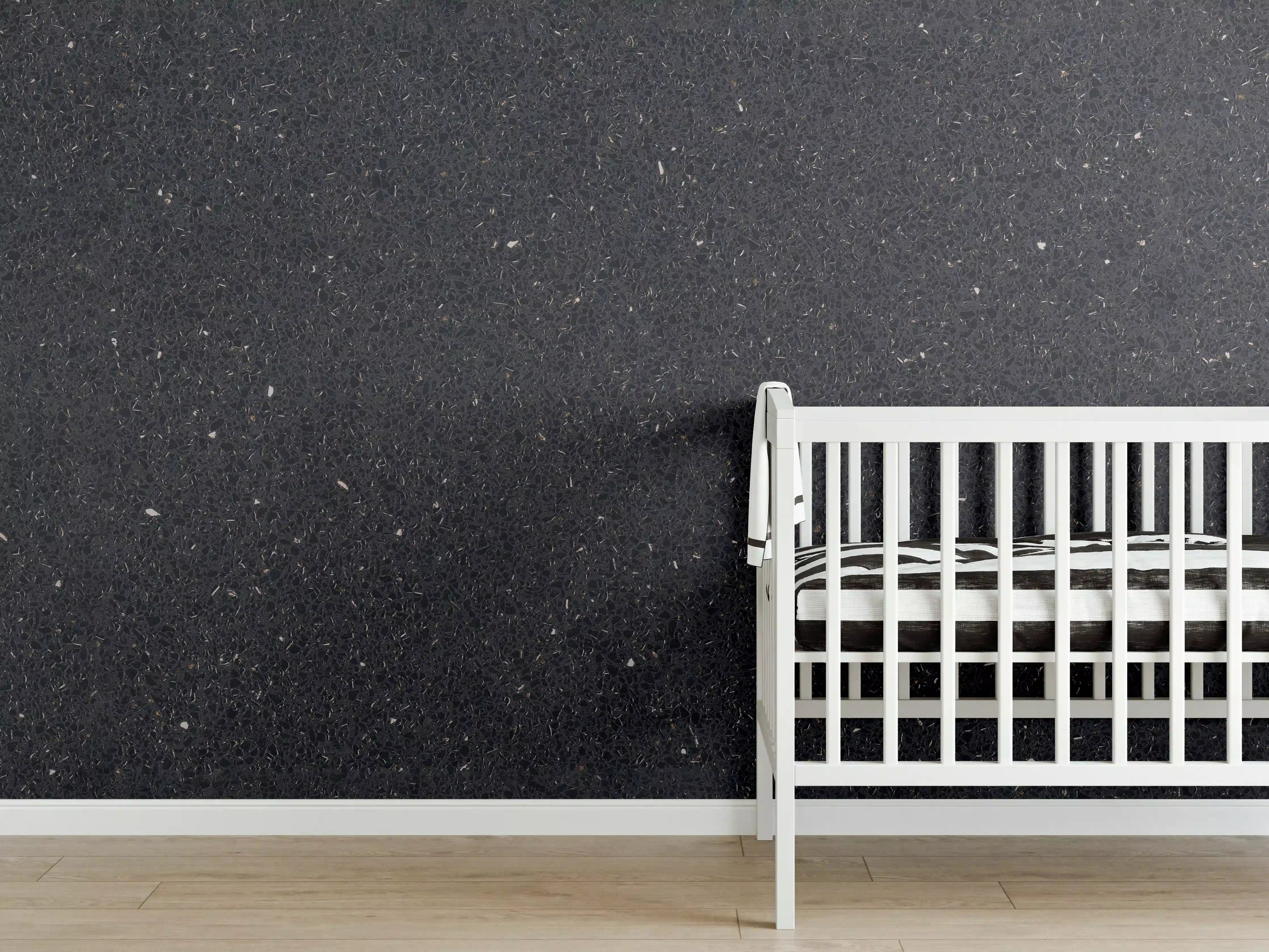 Babyzimmer Wandgestaltung - Eleganter Schwarz-Granit-Hintergrund