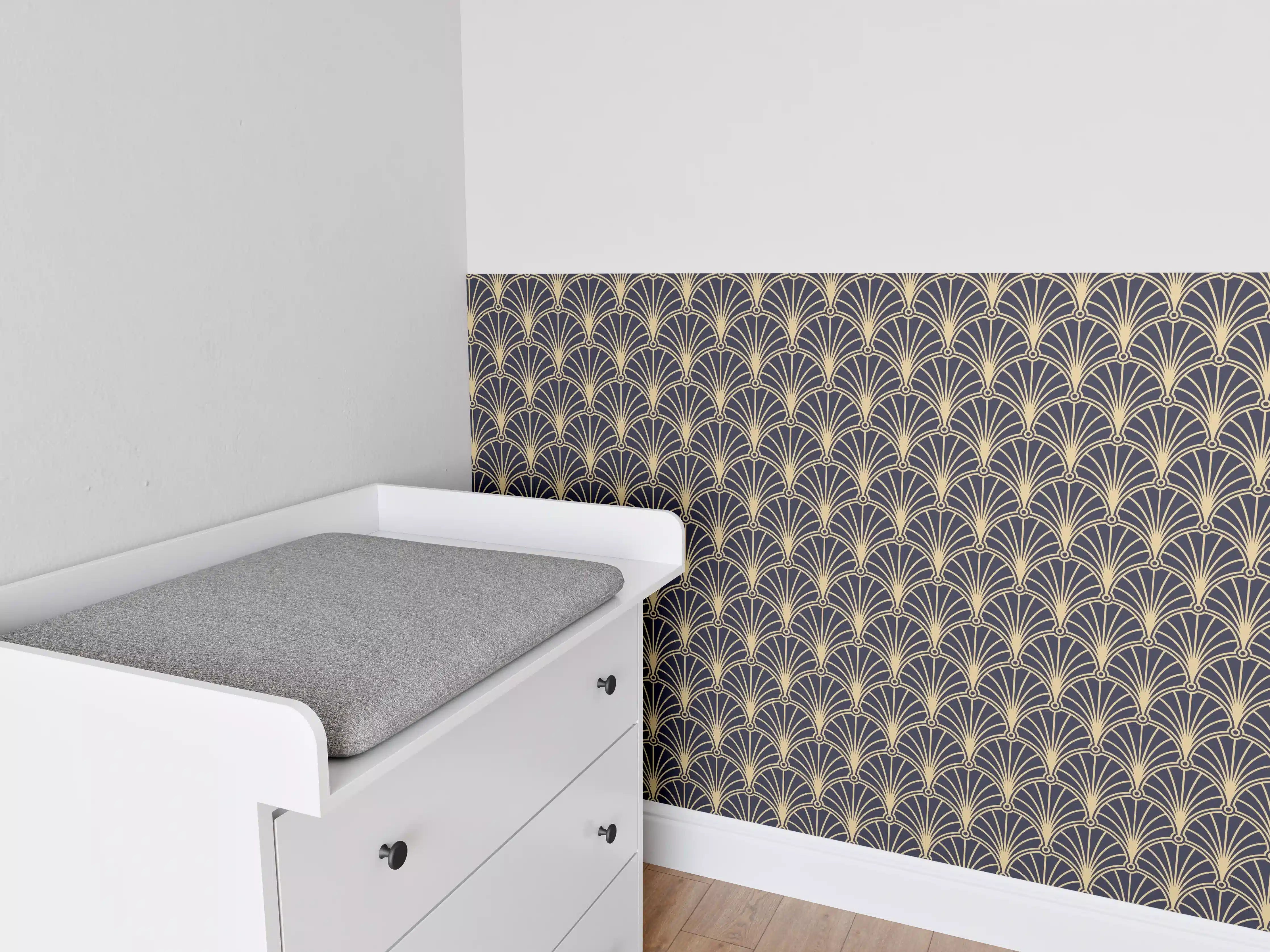 Babyzimmer Wandgestaltung - Elegantes anthrazitfarbenes Designer-Muster