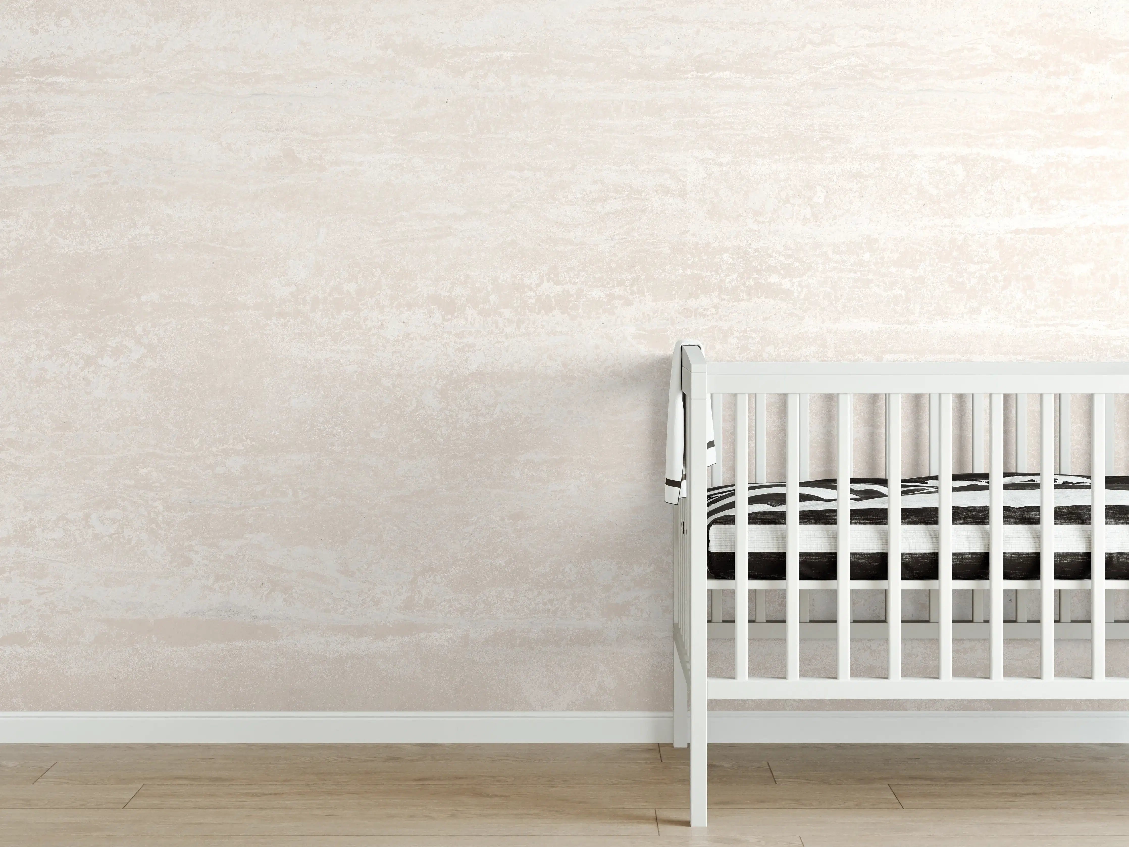 Babyzimmer Wandgestaltung - Elfenbein beige Marmor