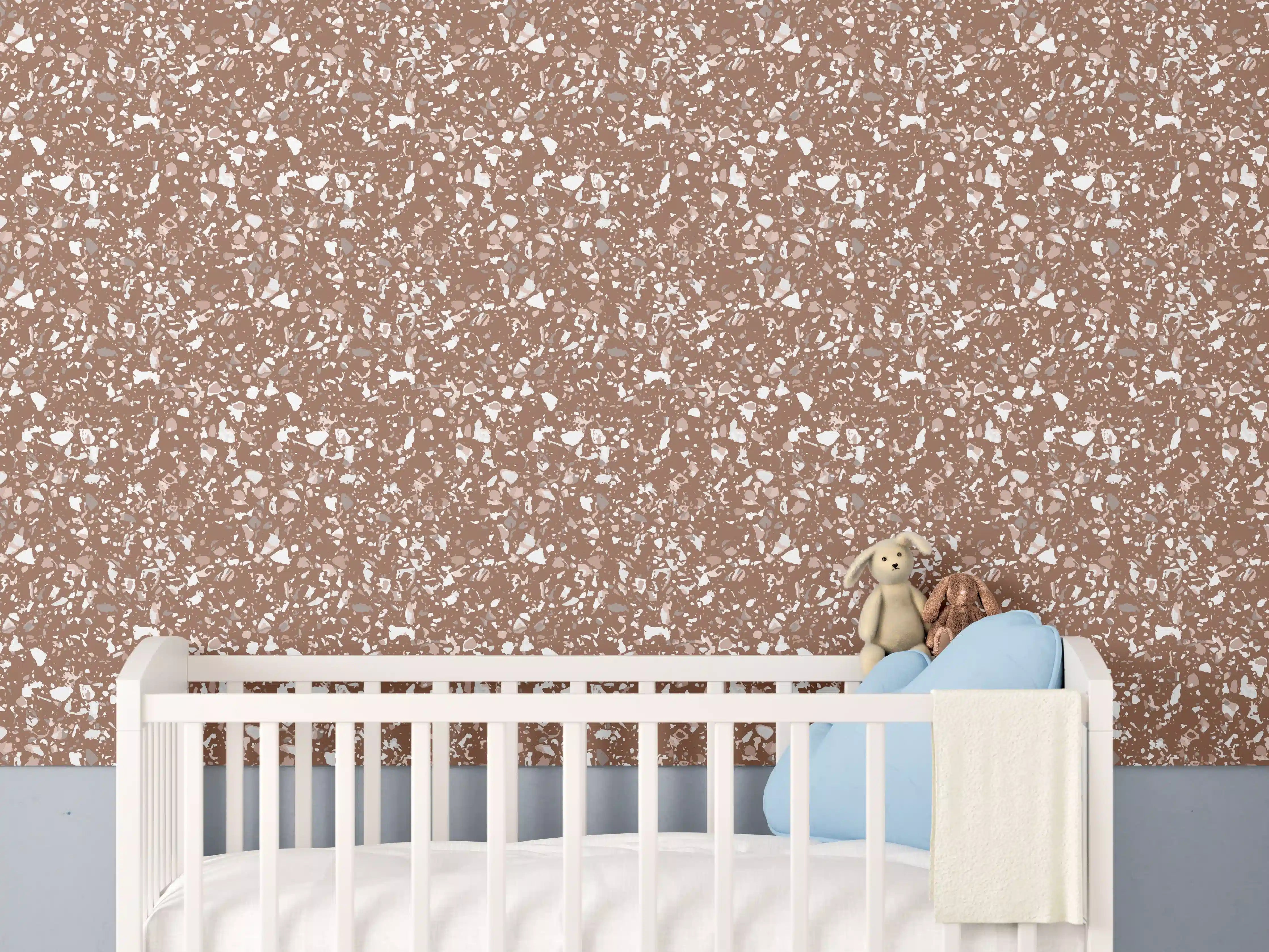 Babyzimmer Wandgestaltung - Erdfarbene Terrazzo-Fliesen