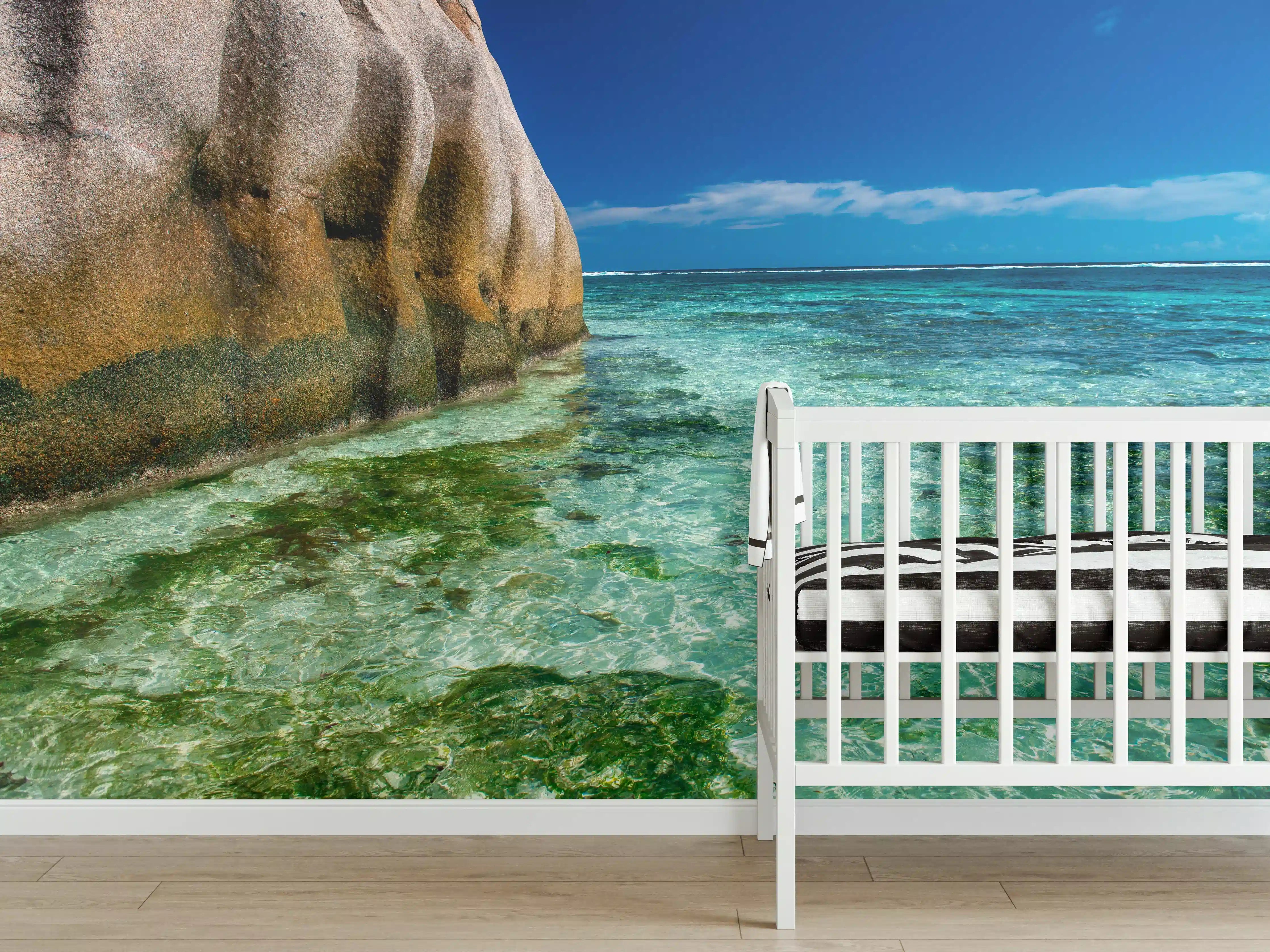 Babyzimmer Wandgestaltung - Erstaunliche Felsen am Strand Source d'Argent