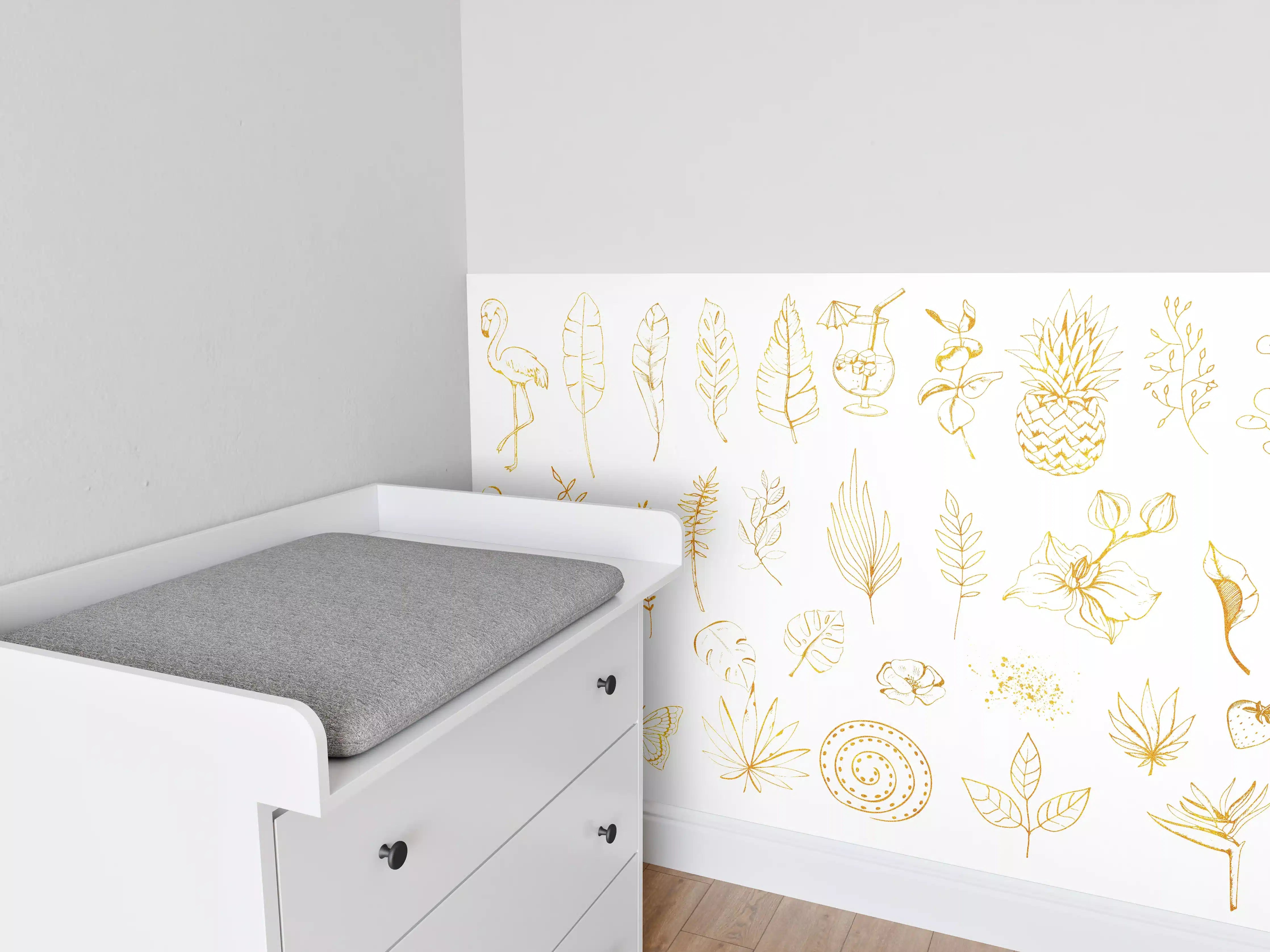 Babyzimmer Wandgestaltung - Exotische Motive - Zeichenmalerei