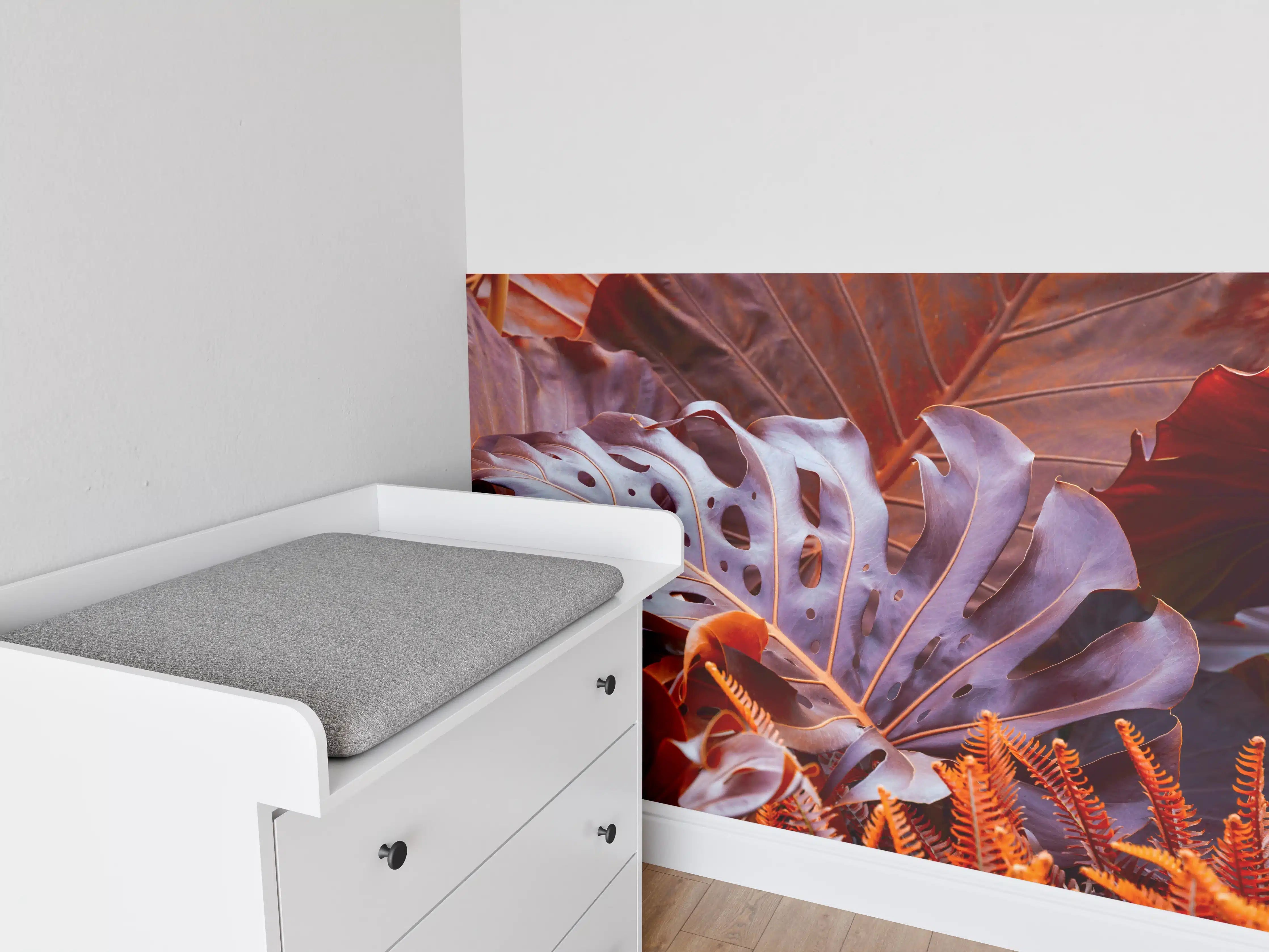 Babyzimmer Wandgestaltung - Exotische Pflanze im Detail
