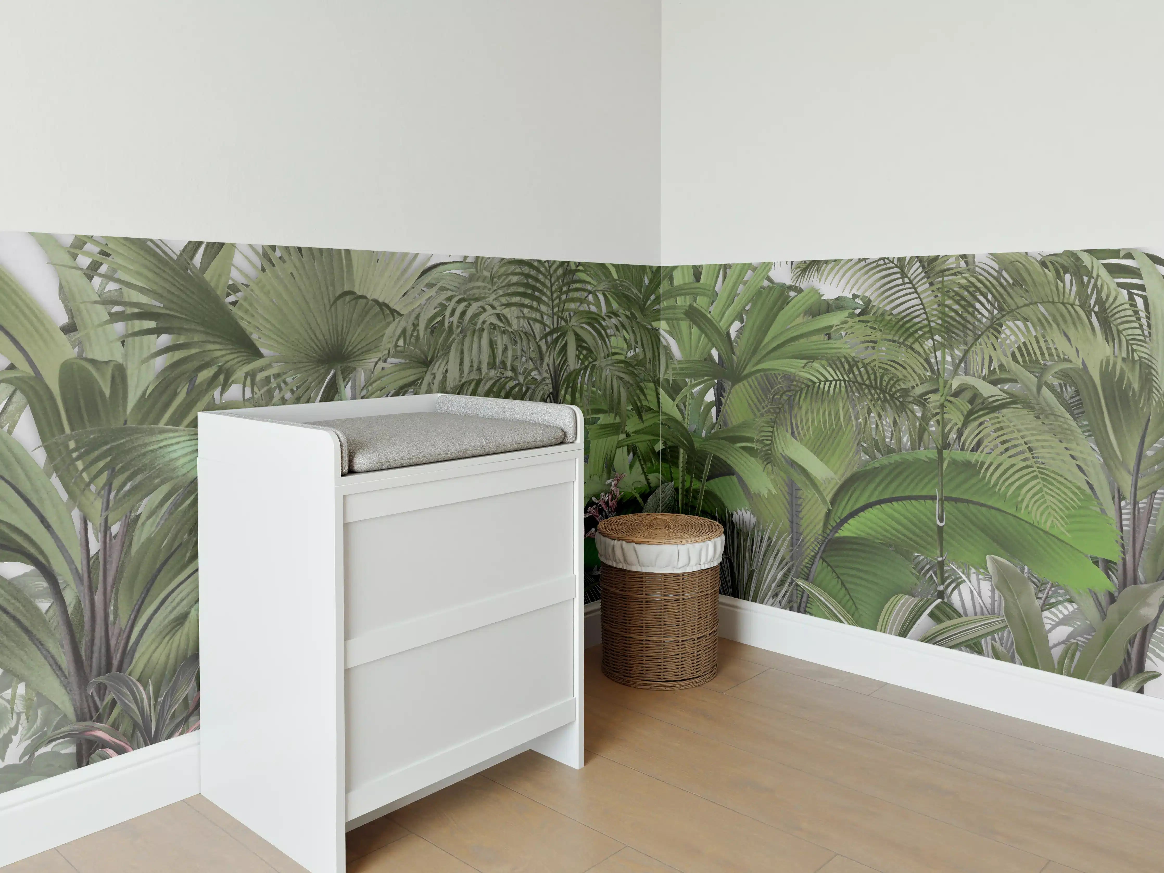 Babyzimmer Wandgestaltung - Exotische Sträuche
