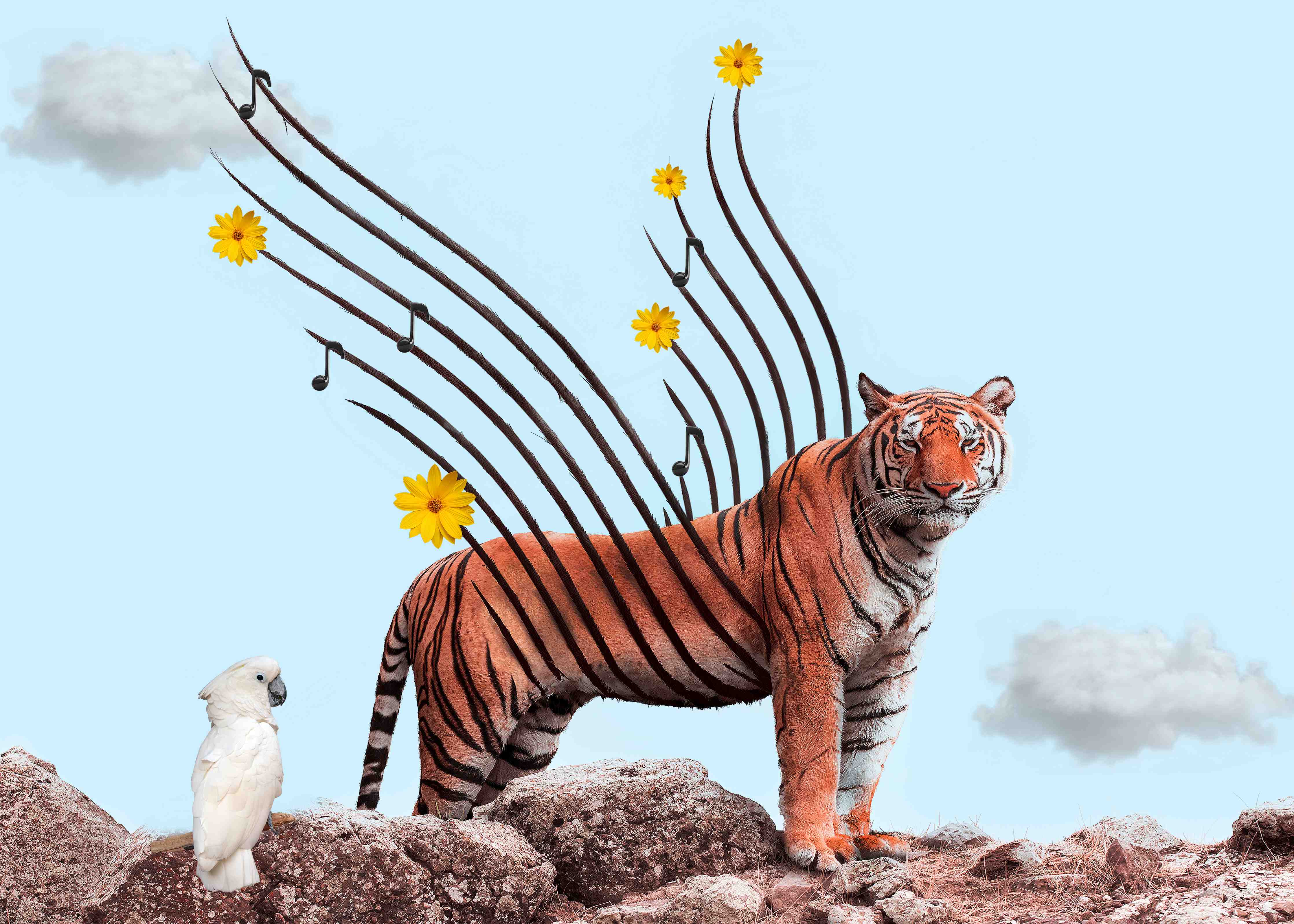 Babyzimmer Wandgestaltung-Exotischer Tiger - Grafik