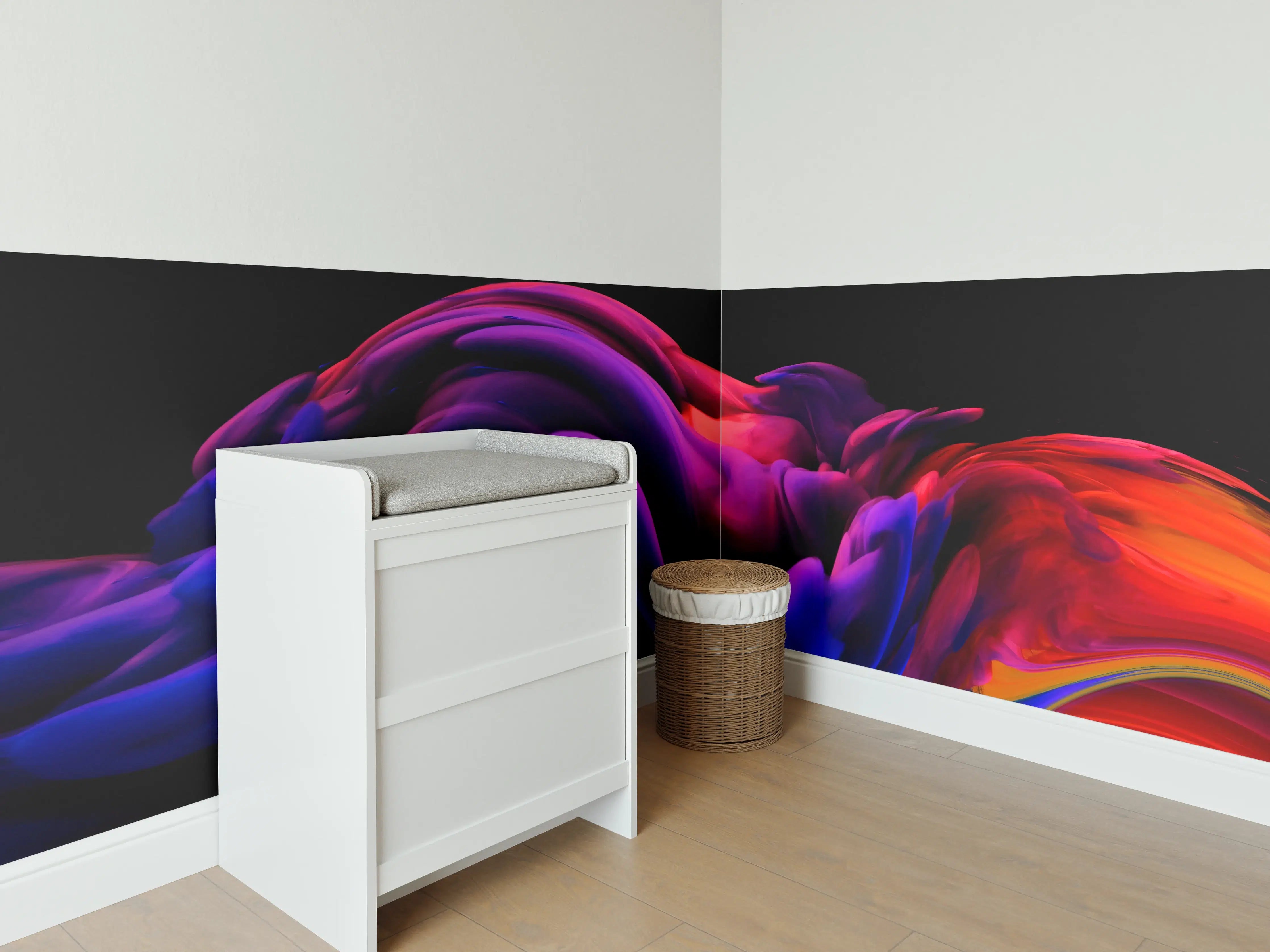 Babyzimmer Wandgestaltung - Farbexplosion Abstrakt Design