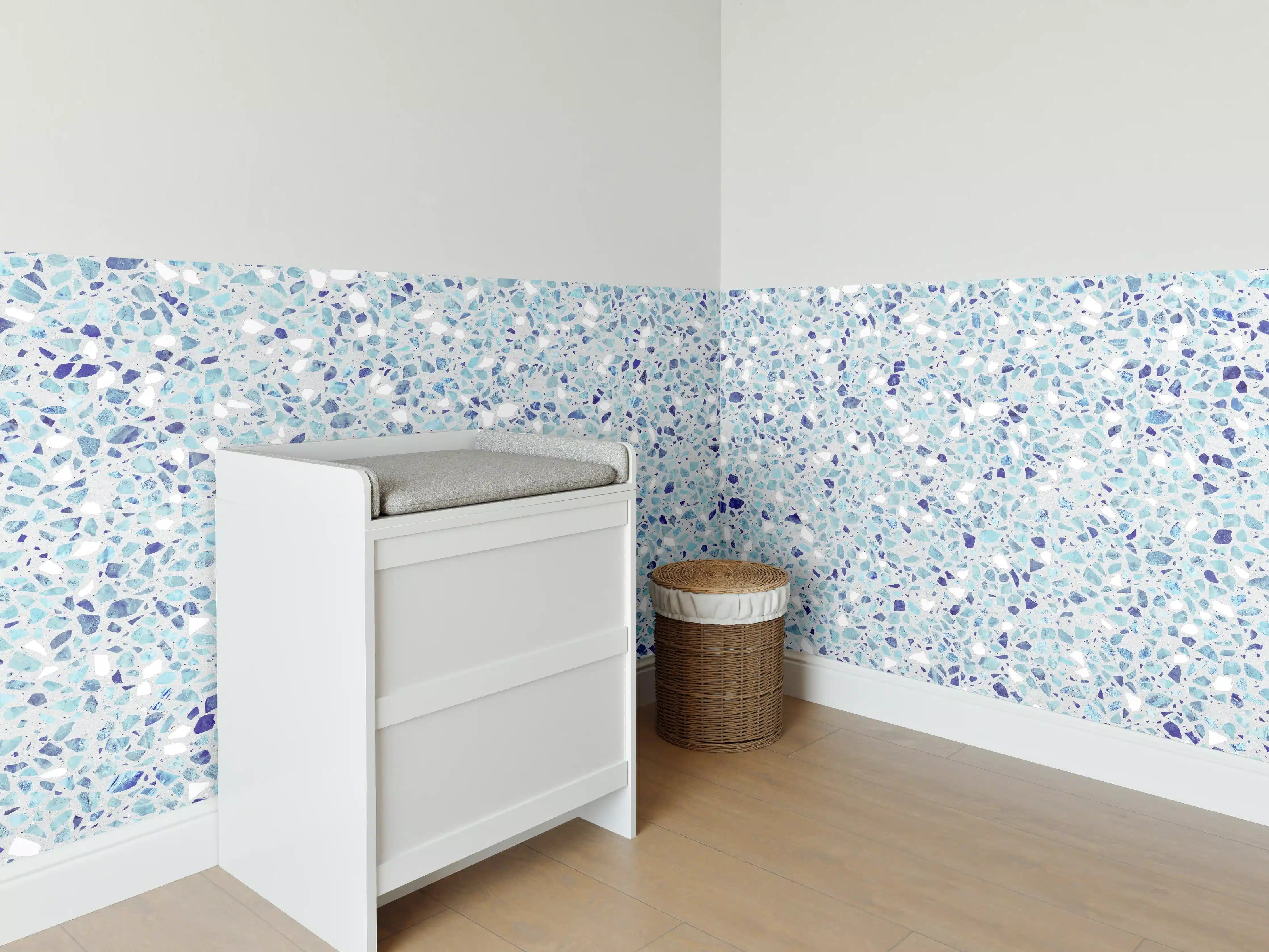 Babyzimmer Wandgestaltung - Farbige Terrazzo Stein Textur