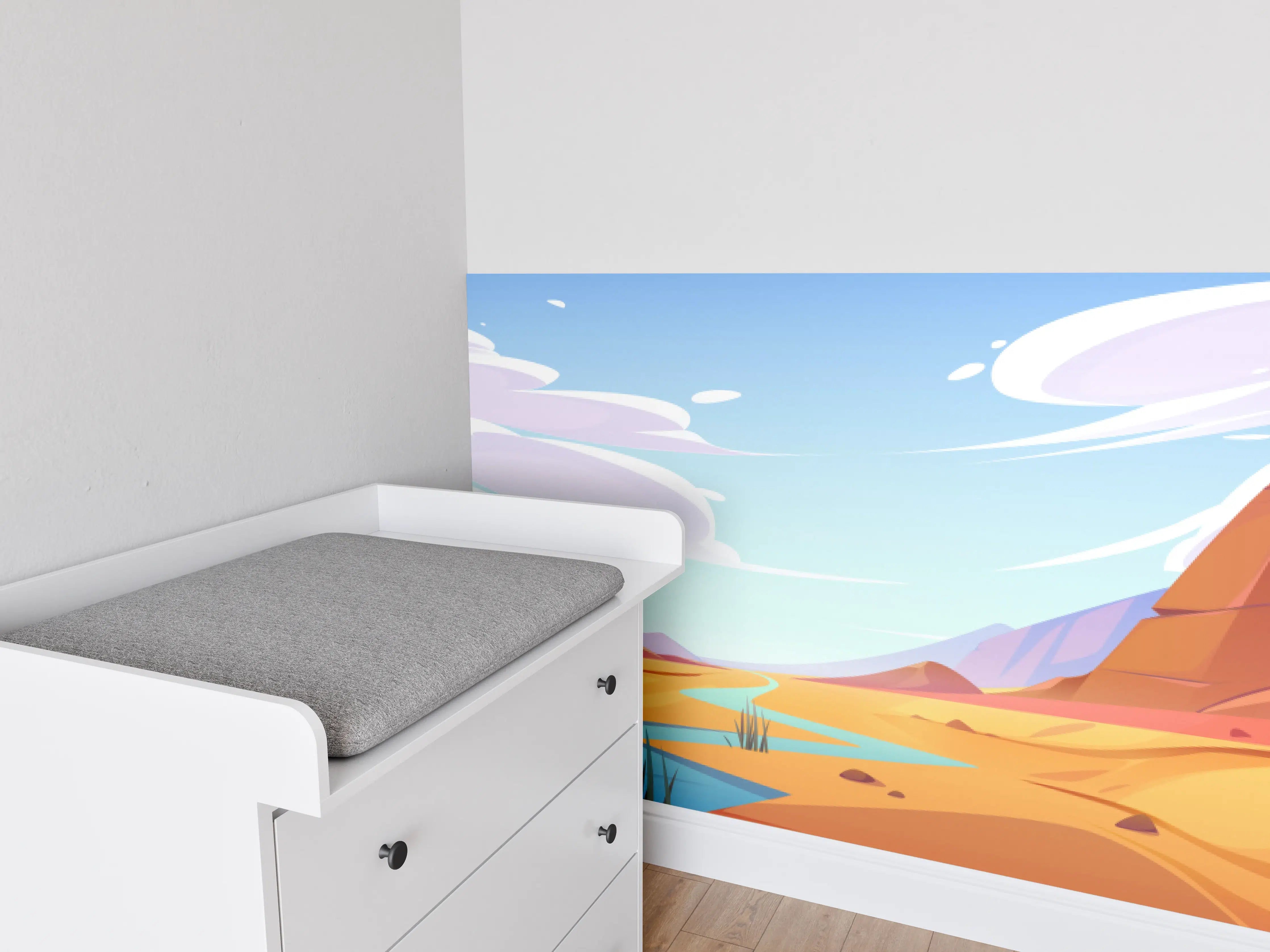 Babyzimmer Wandgestaltung - Faszinierende Wüstenlandschaft mit Fluss