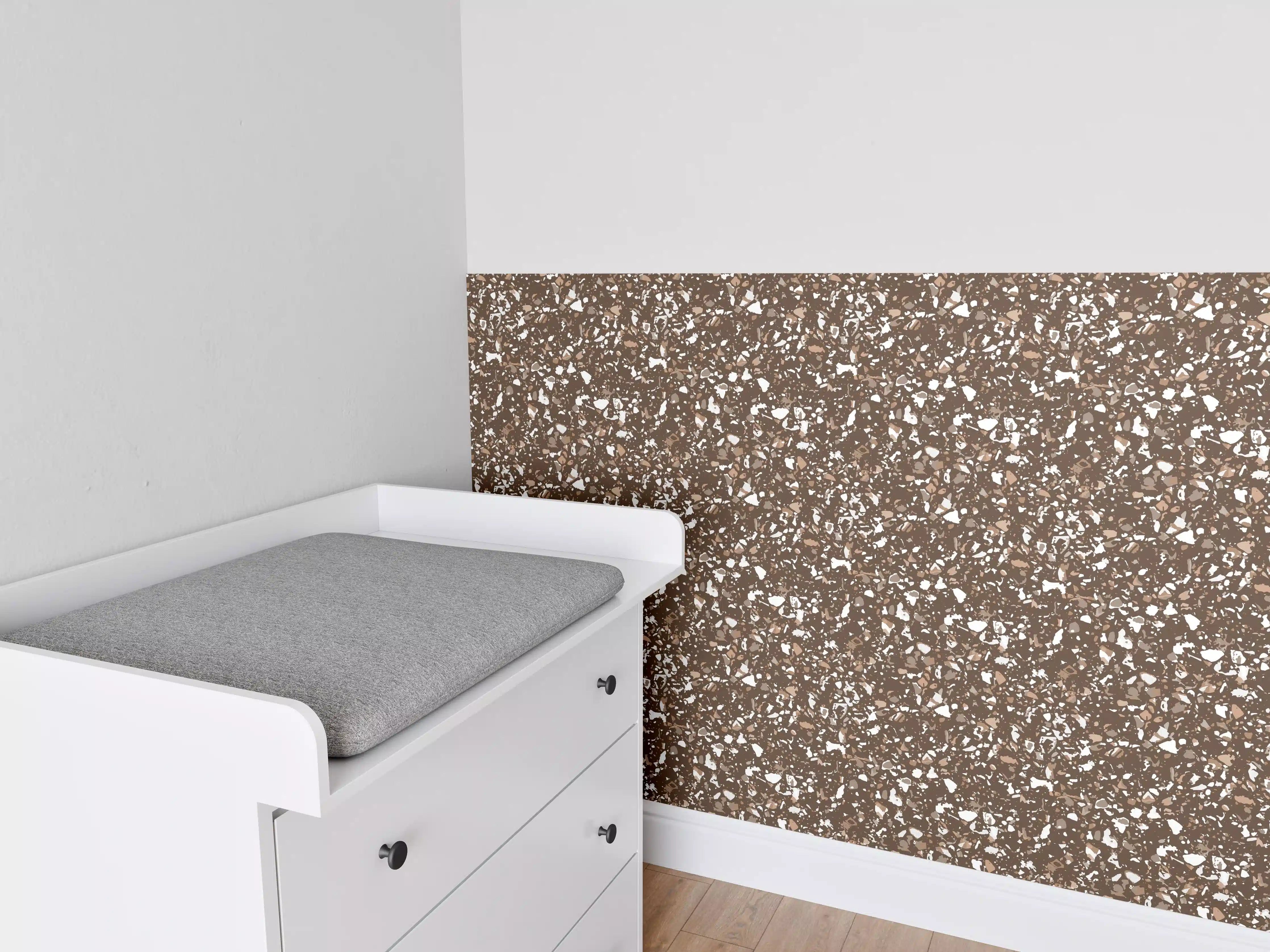 Babyzimmer Wandgestaltung - Fein strukturierter weißer Marmor mit zarten Graunuancen