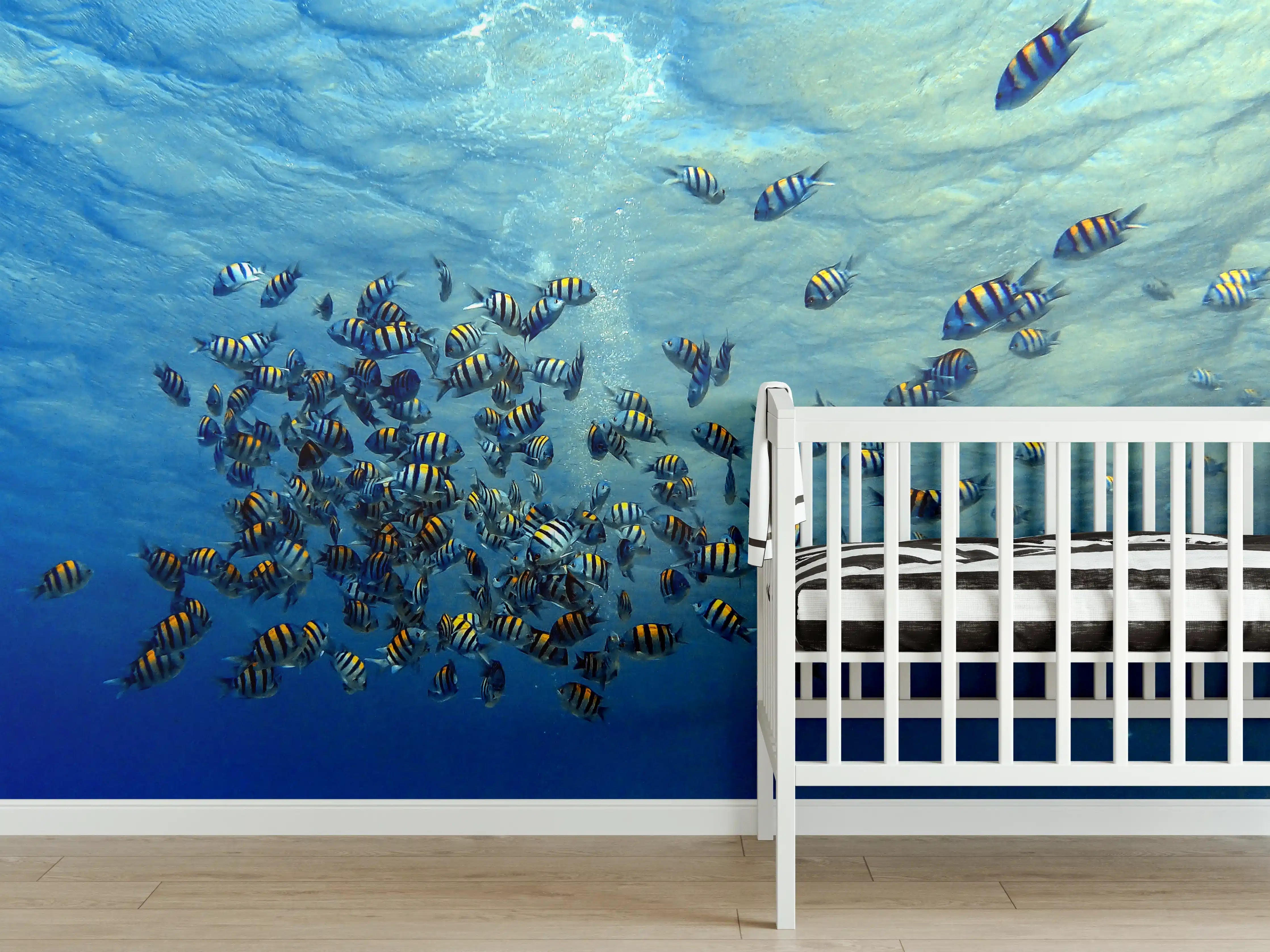 Babyzimmer Wandgestaltung - Fische im klarem Meer