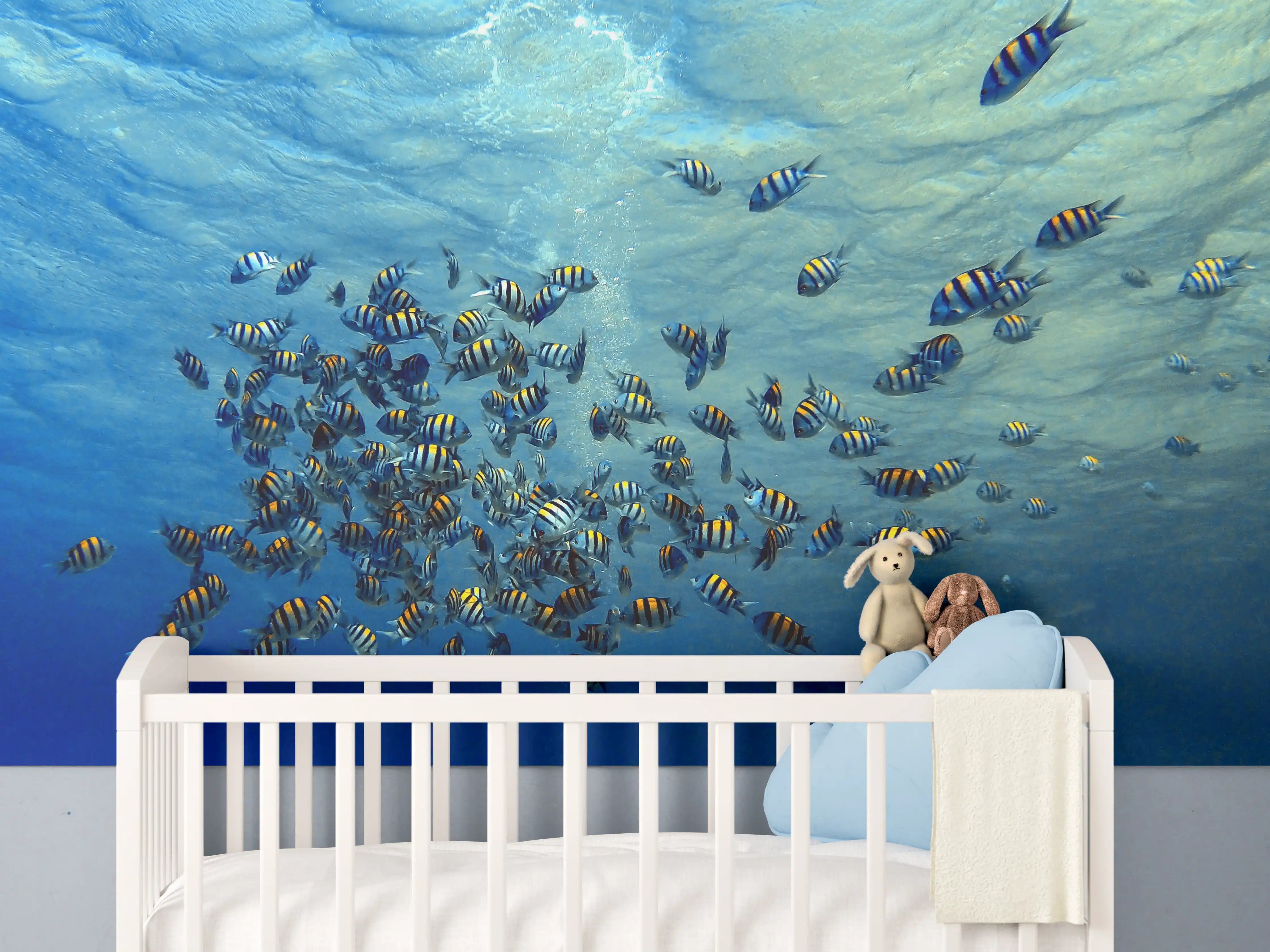 Babyzimmer Wandgestaltung - Fische im klarem Meer