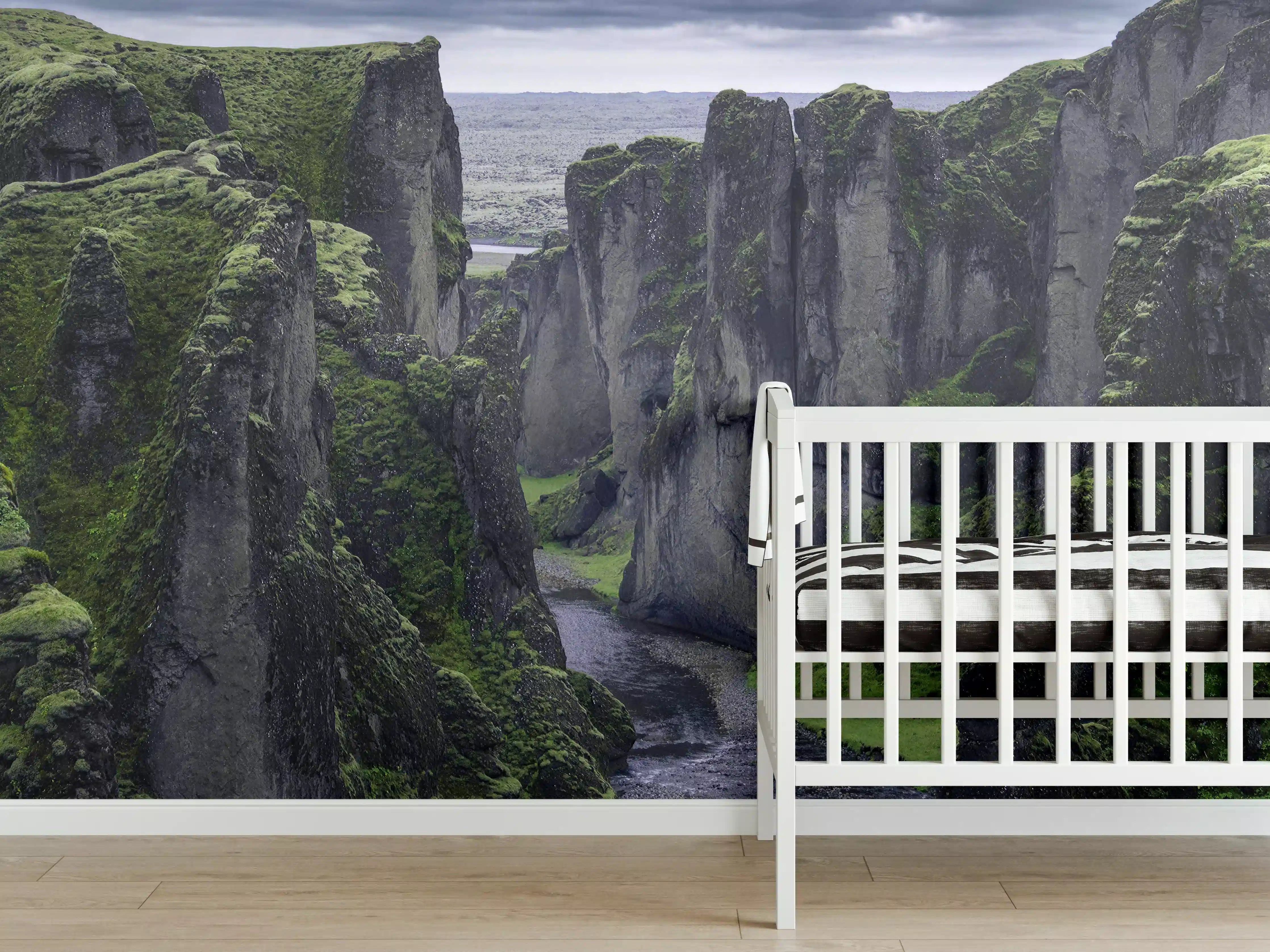 Babyzimmer Wandgestaltung - Fjadrargljufur - Schlucht in Südisland