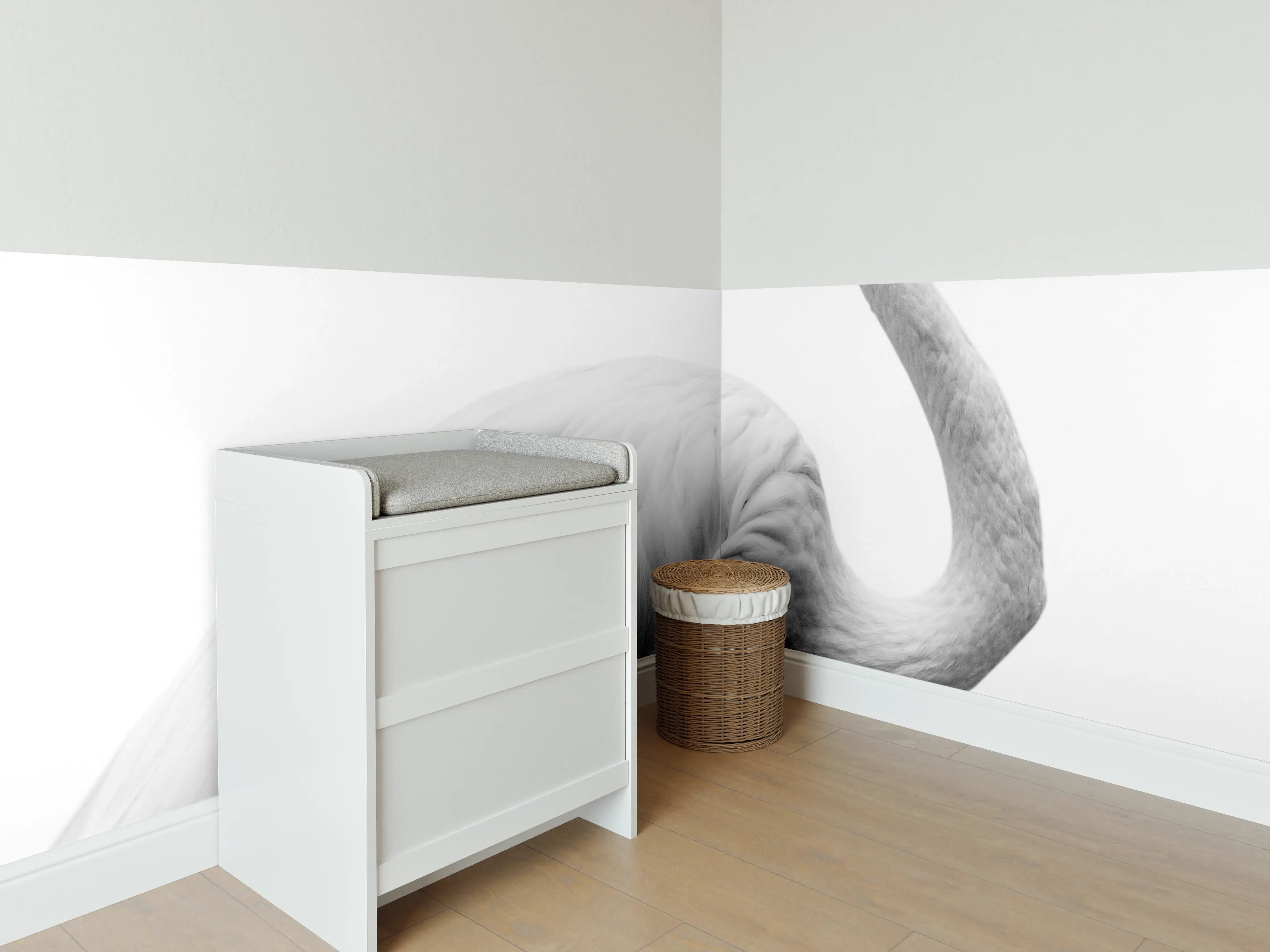 Babyzimmer Wandgestaltung - Flamingo - schwarz-weiß