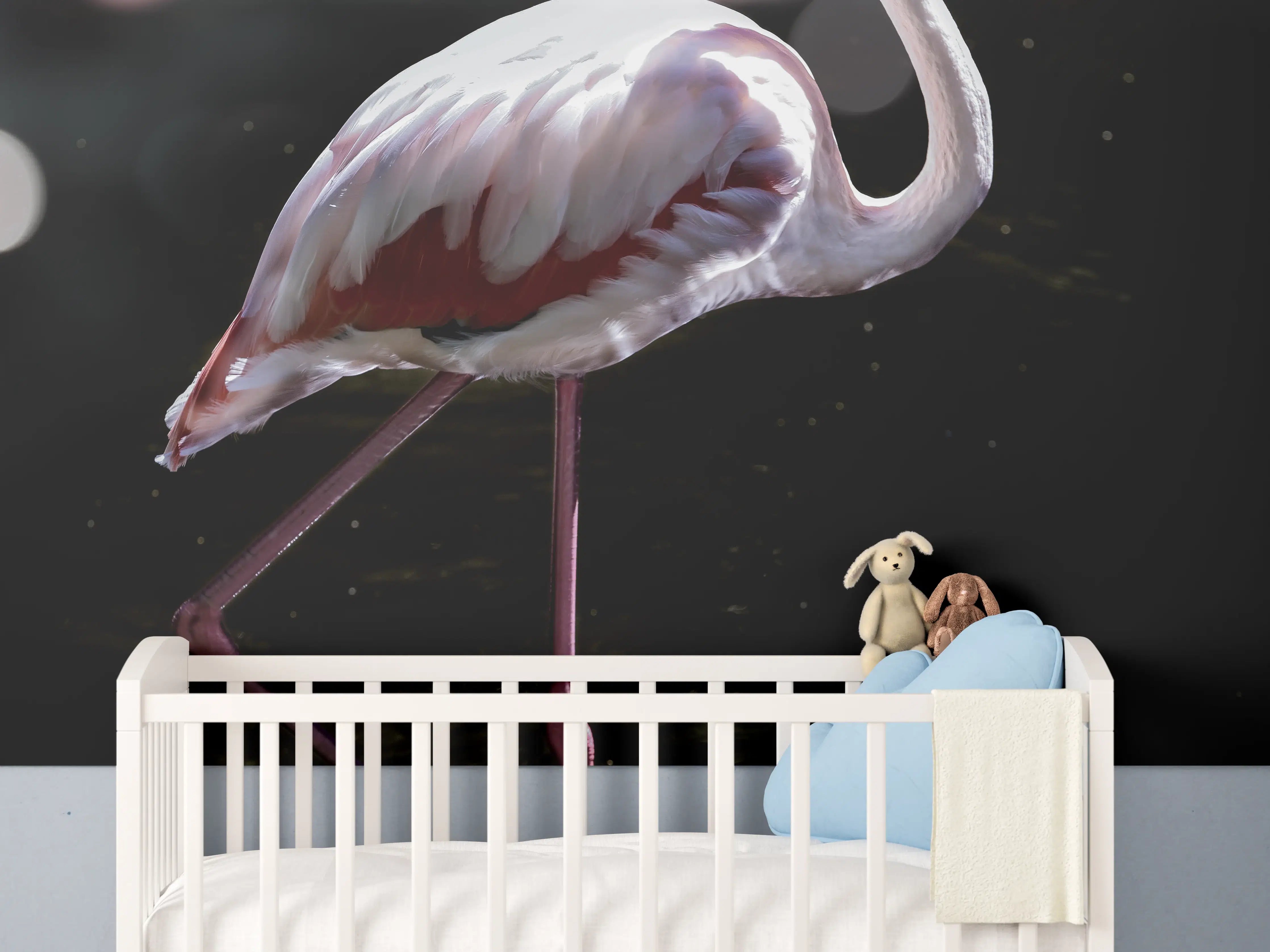 Babyzimmer Wandgestaltung - Flamingo