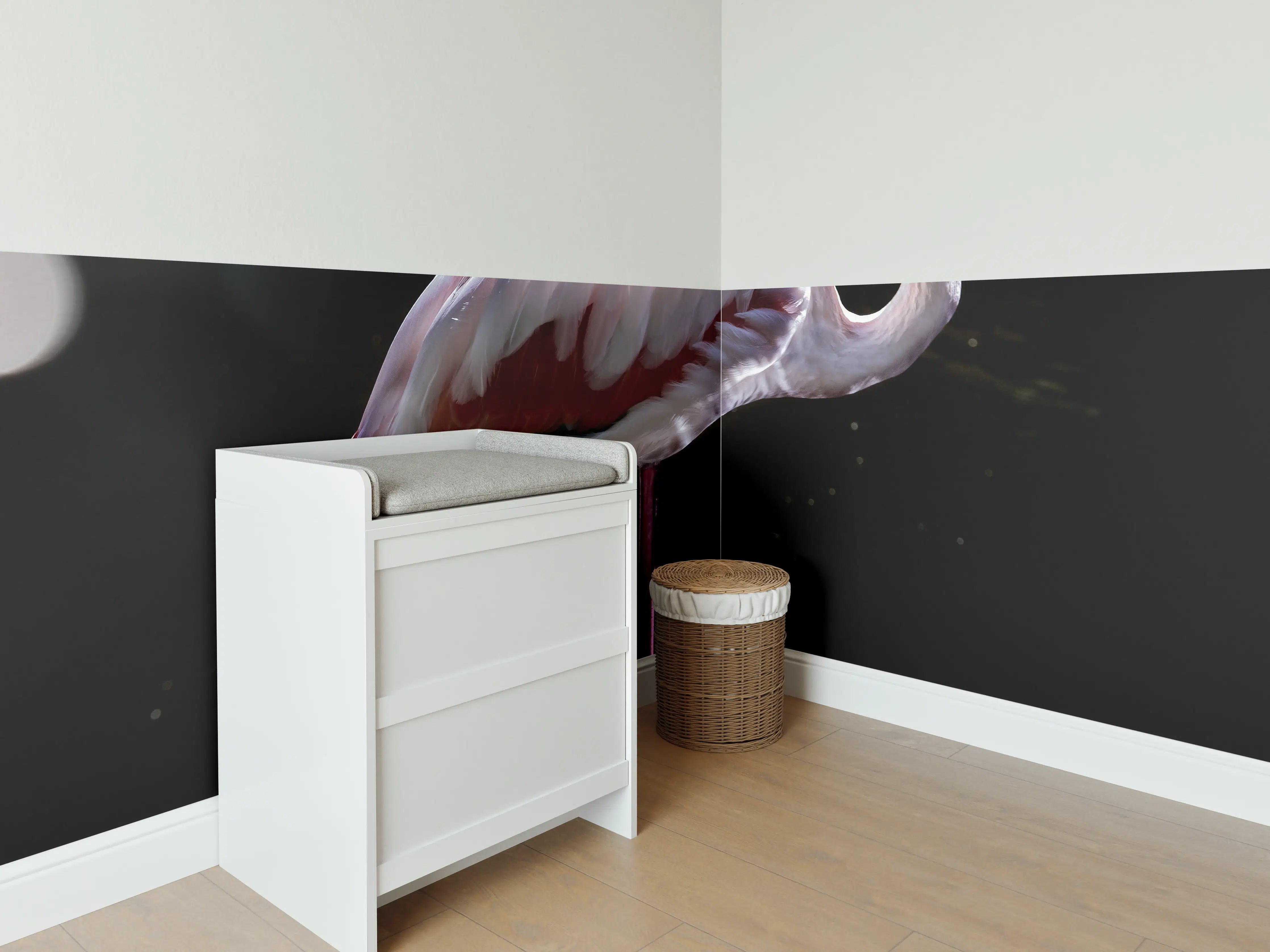 Babyzimmer Wandgestaltung - Flamingo