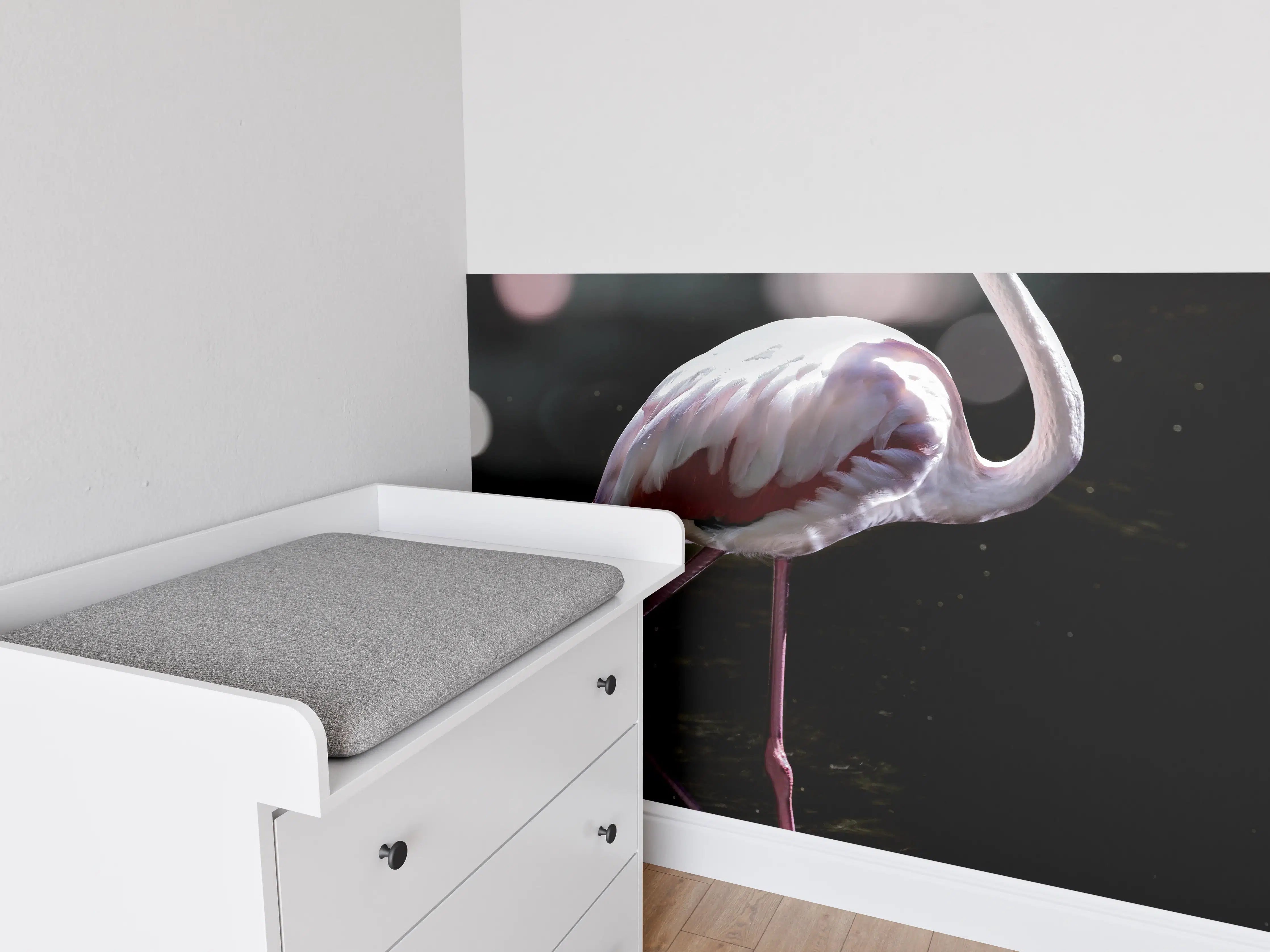 Babyzimmer Wandgestaltung - Flamingo