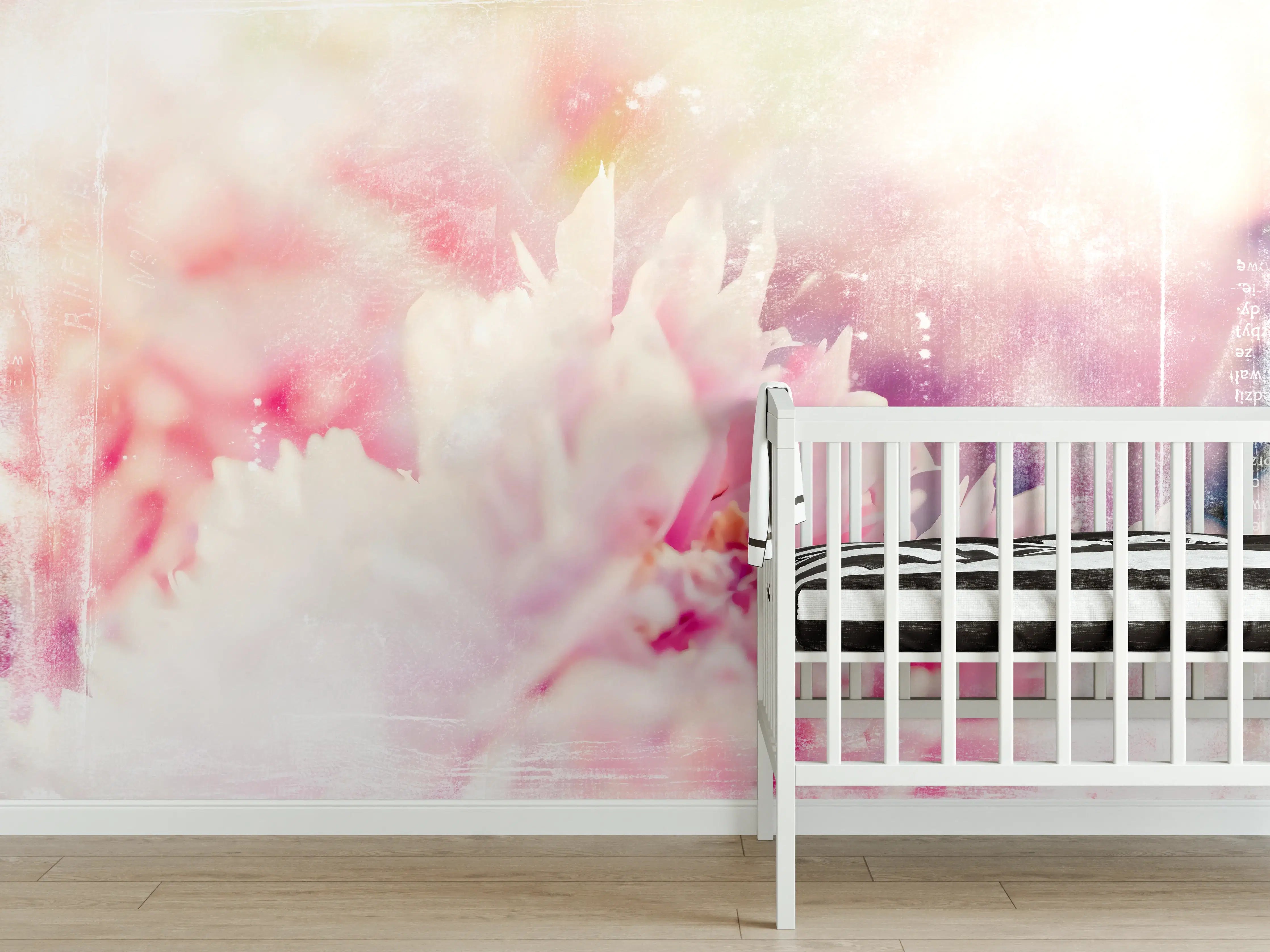 Babyzimmer Wandgestaltung - Florale Darstellung